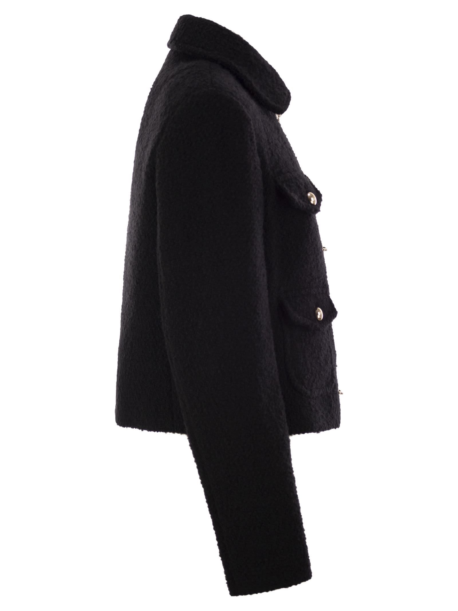 Fay 3-hook Wool Jacket In Black