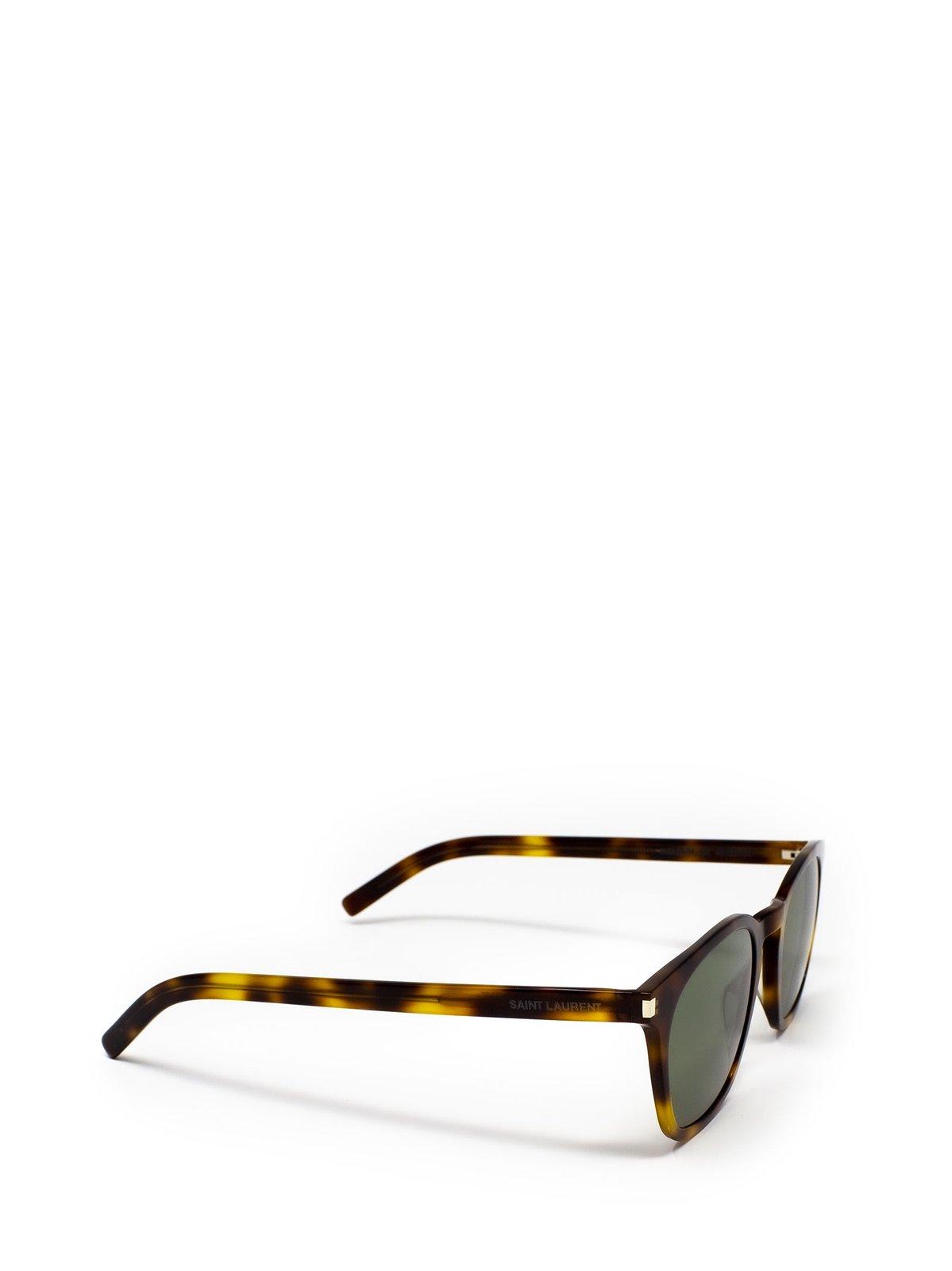 Shop Saint Laurent Wellington Sunglasses Sunglasses In 002 Havana Havana Green