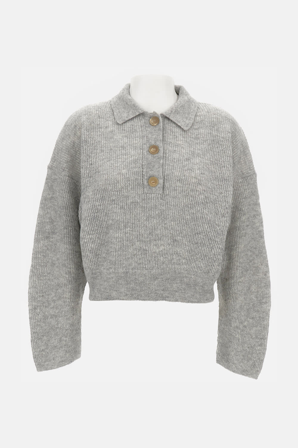 Haikure Sweater With Buttons In Gray