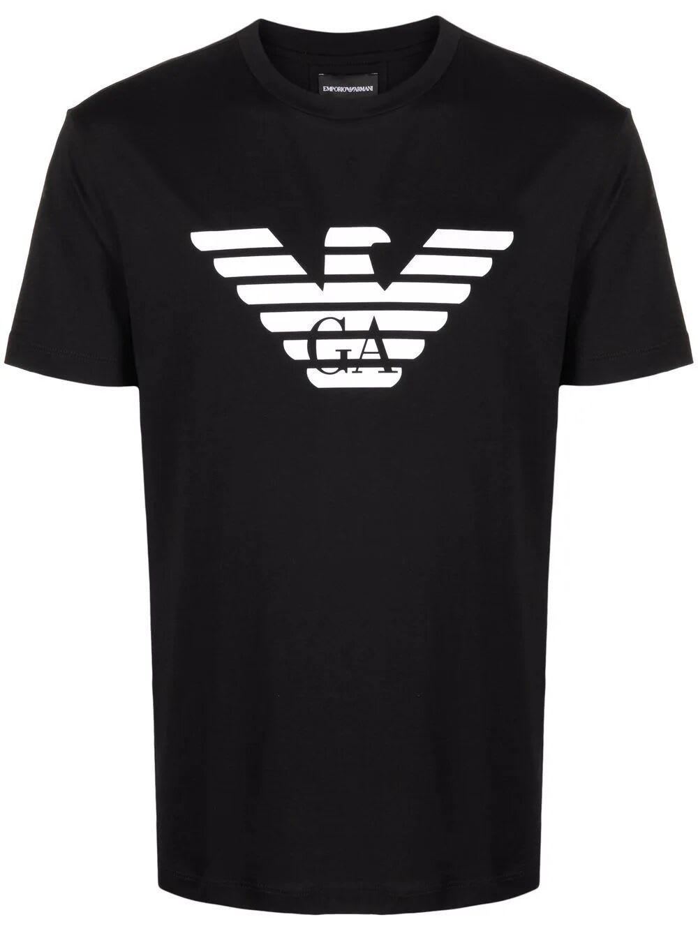 Shop Emporio Armani T-shirt In Eagle Black