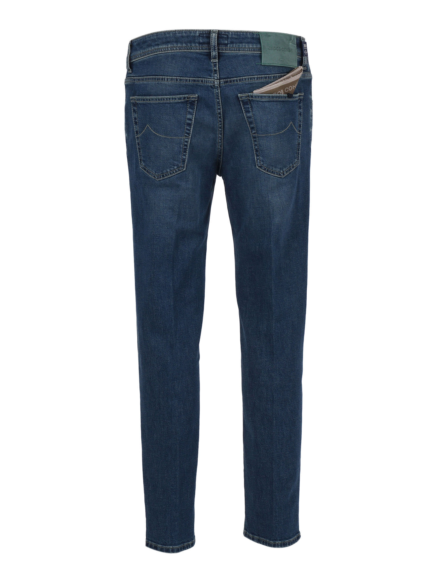 Jacob Cohen Cropped Slim Fit Scott 5 Pockets Pants In Blue