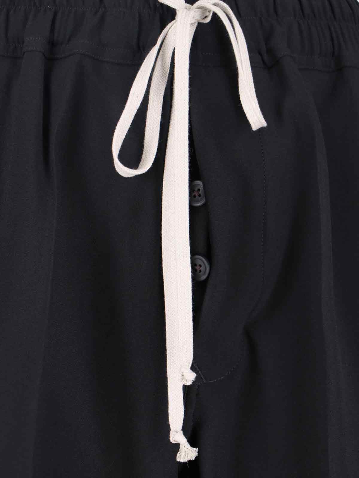 Rick Owens Straight Trousers With Button And Flap Pockets In Black