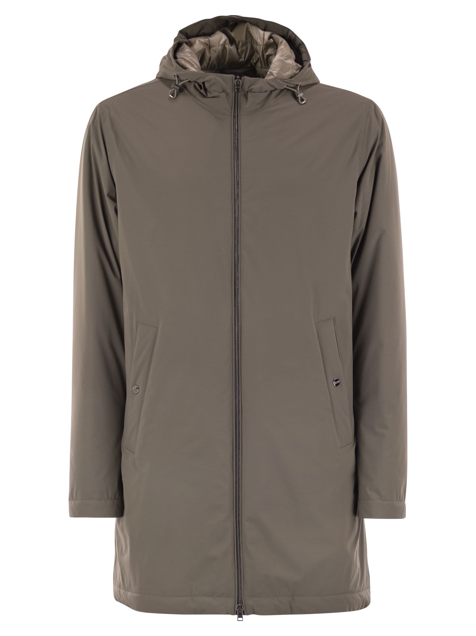 Herno Men Long Nylon Jacket In Gray