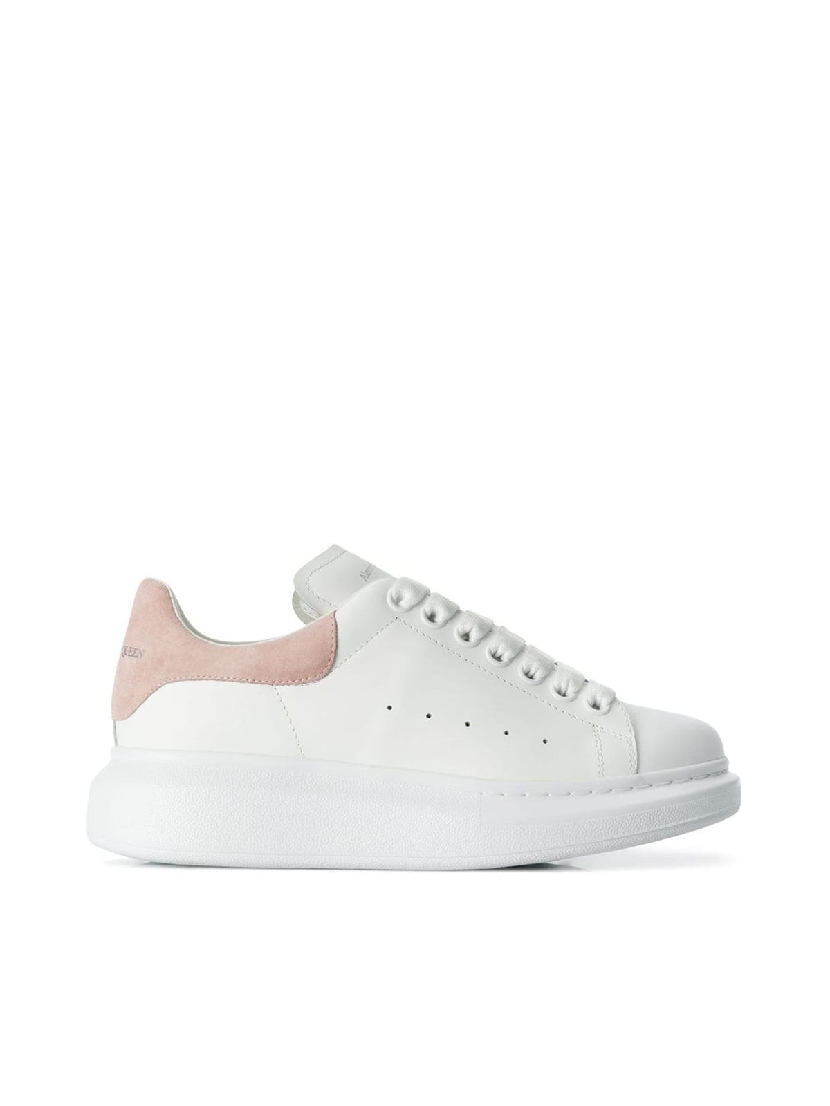 Shop Alexander Mcqueen Sneaker Pelle Larry/daim Velour In White Patchouli