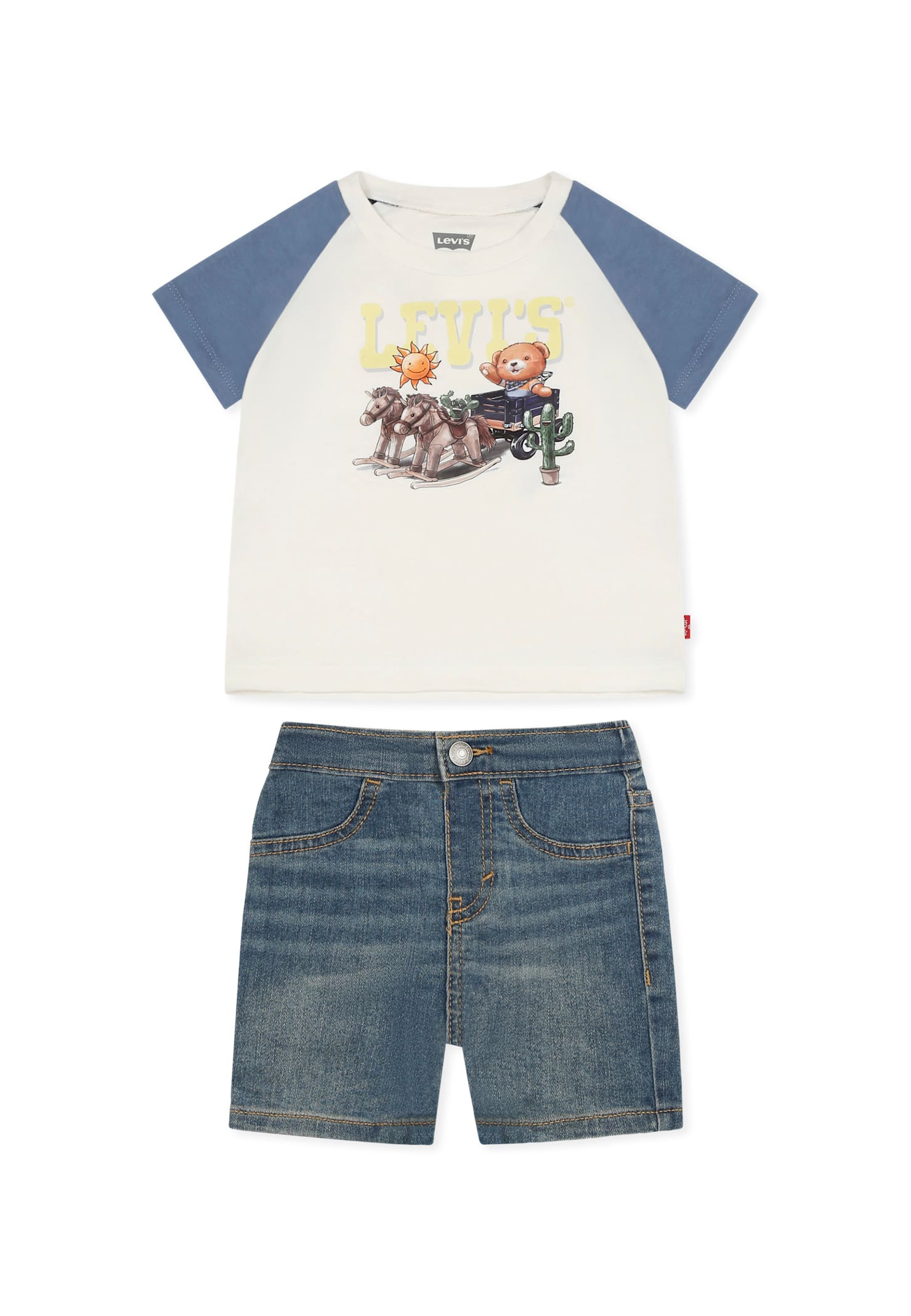 LEVI'S MULTICOLOR SUIT FOR BABY BOY WITH BEAR