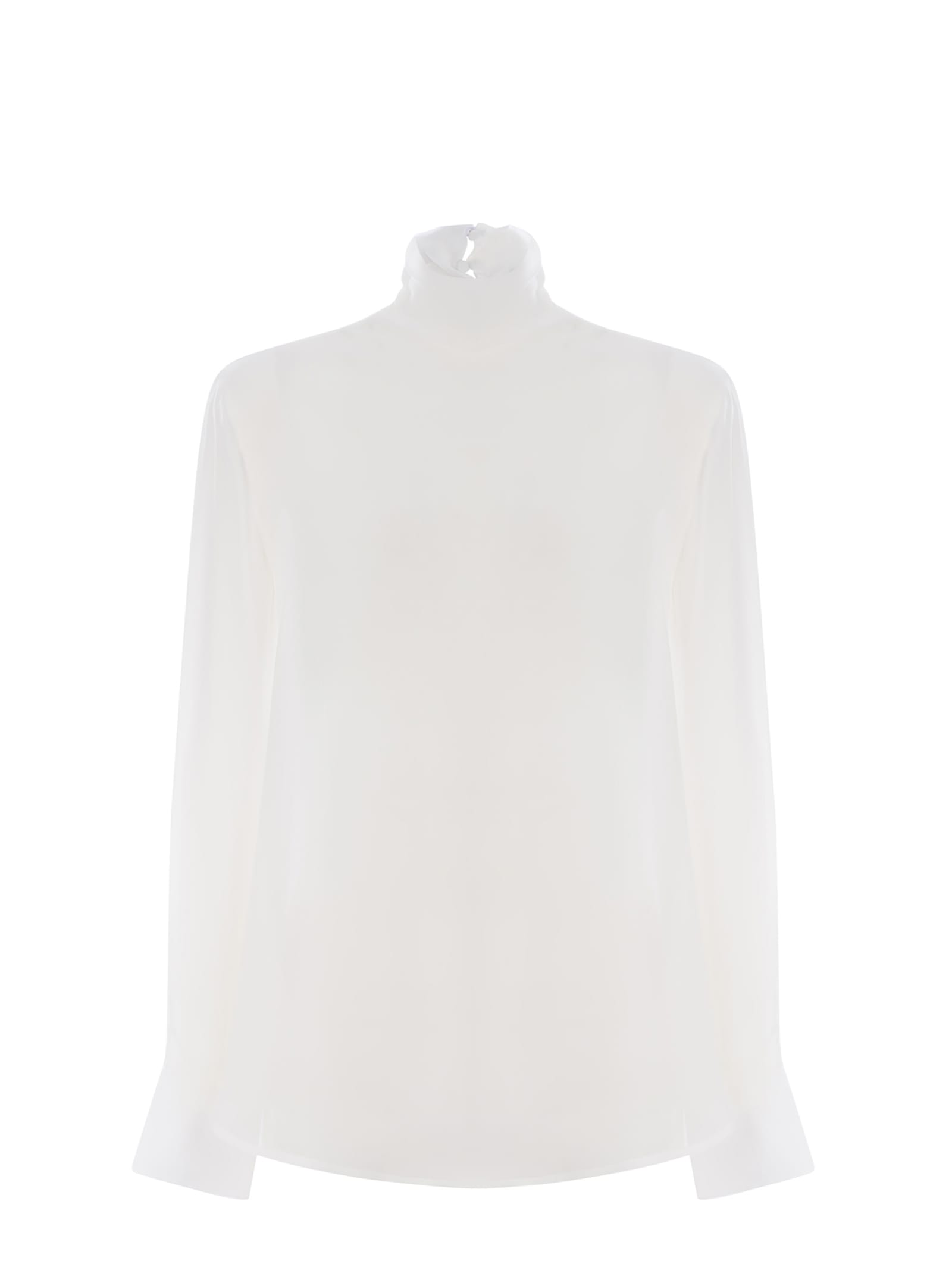 Shop Pinko Blouse  Verdeca Made Of Viscose Georgette In White