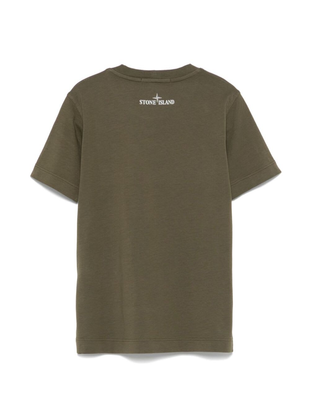 Stone Island Compass-print T-shirt In Green
