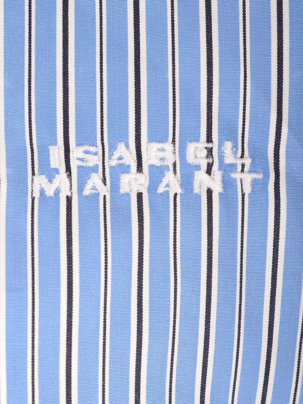 Isabel Marant Logo-embroidered Striped Shirt In Blue