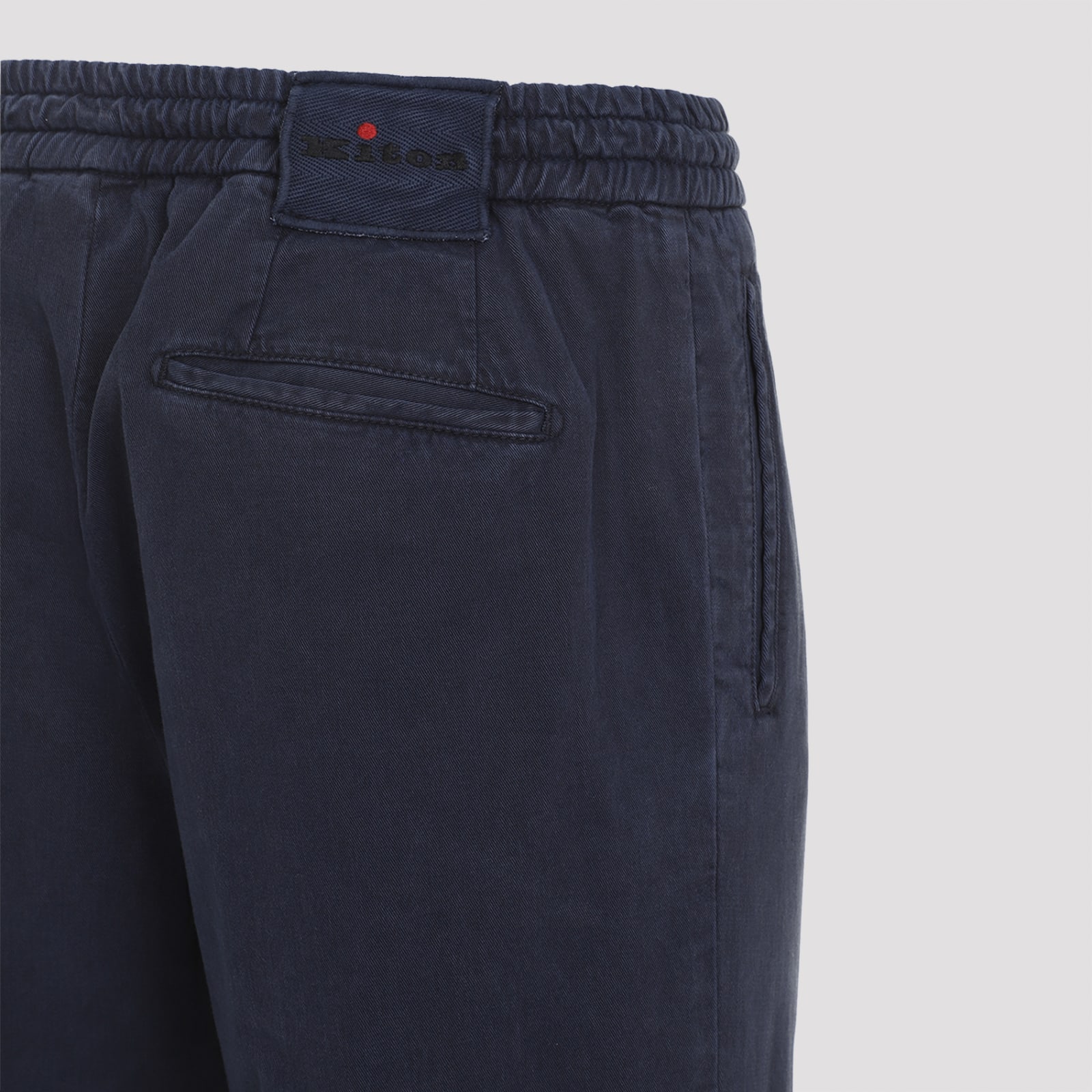 Shop Kiton One Pence Pants In Blu Navy