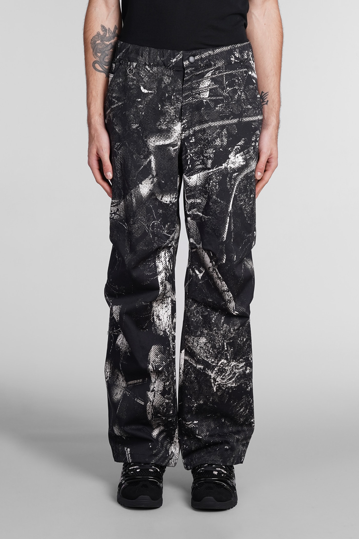 44 LABEL GROUP PANTS IN BLACK COTTON