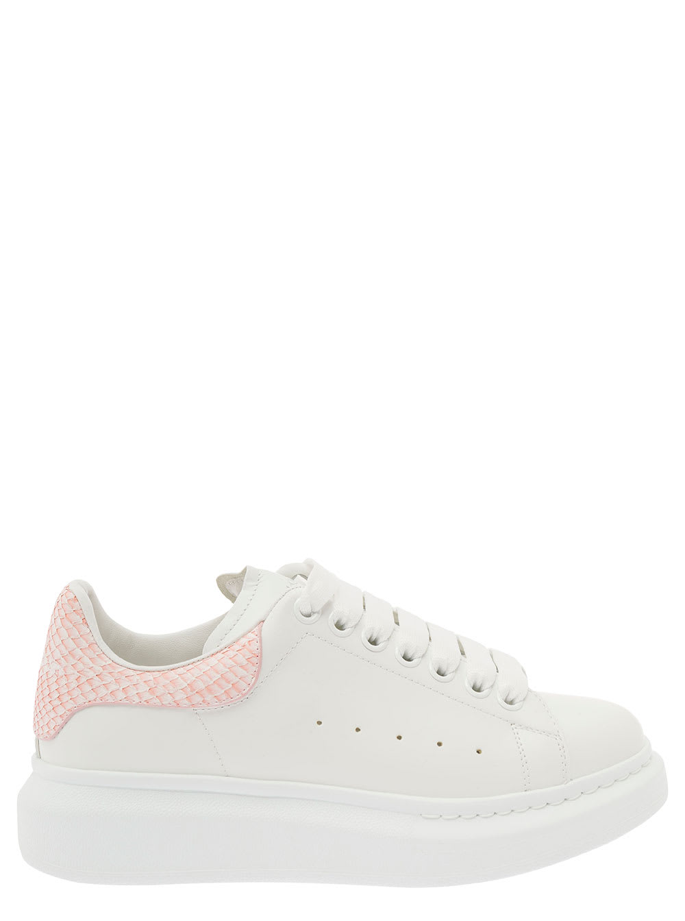 Shop Alexander Mcqueen White Chunky Sneakers With Platform In Leather Woman