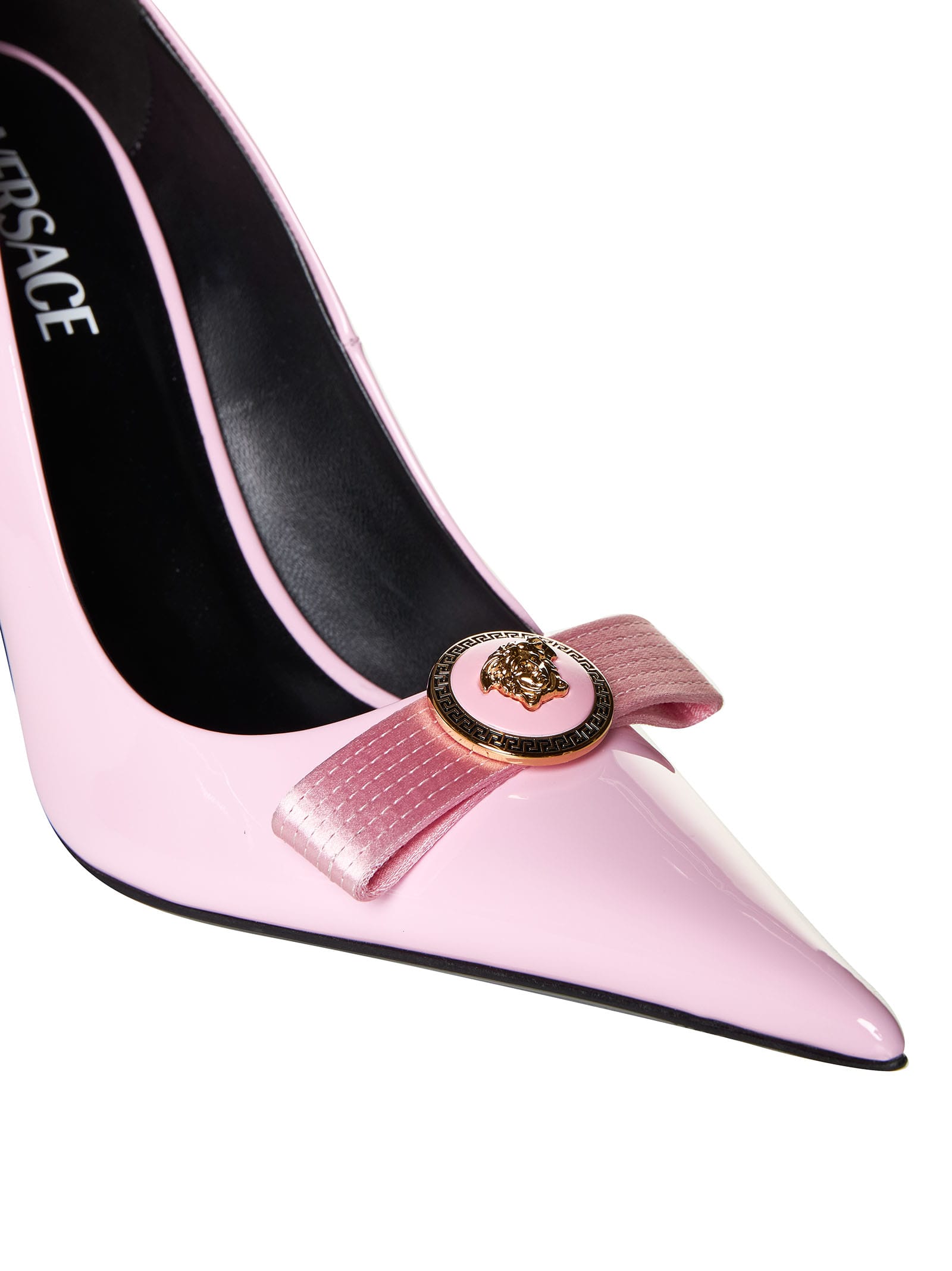 Shop Versace High-heeled Shoe In Pale Pink  Gold