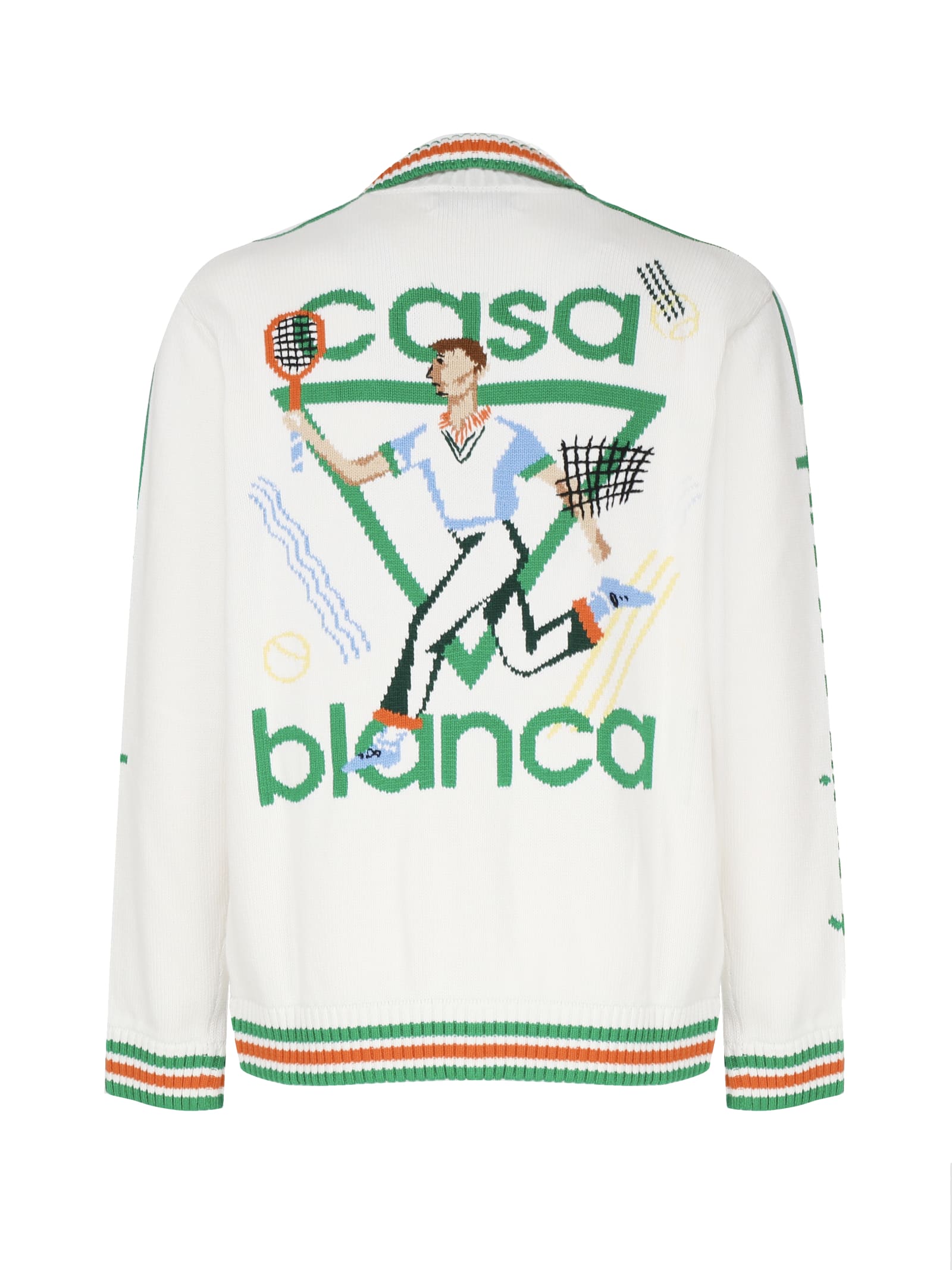 Shop Casablanca Logo Shirt Jacket With Contrasting Buttons In White