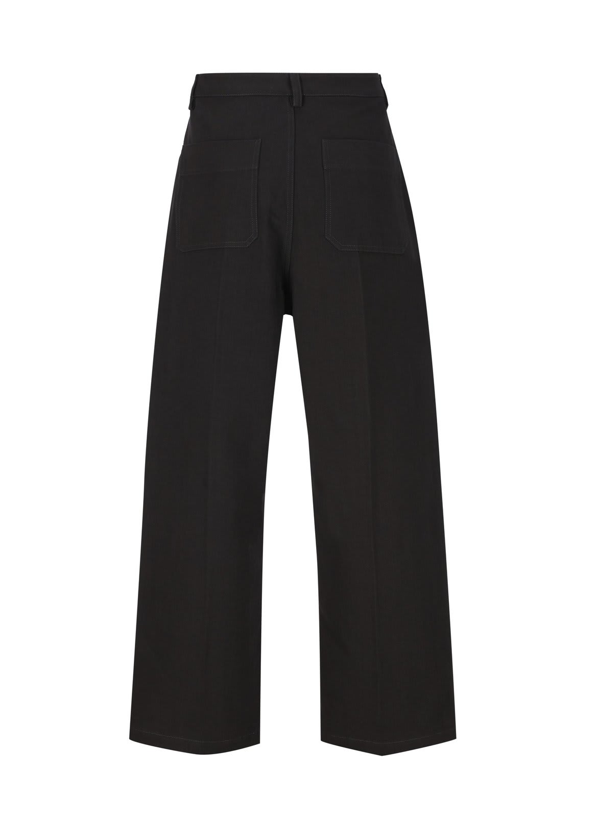 Shop Valentino Wide Leg Cargo Trousers In Black