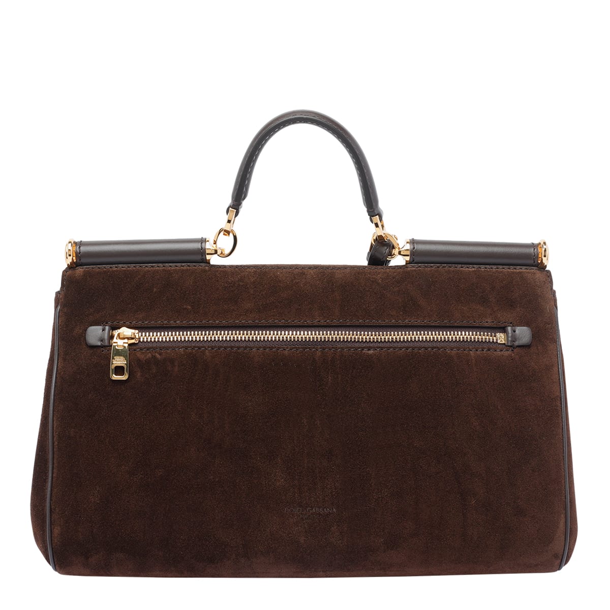 Dolce & Gabbana My Suede Tote Bag Decorated With A Sicily Padlock In Brown