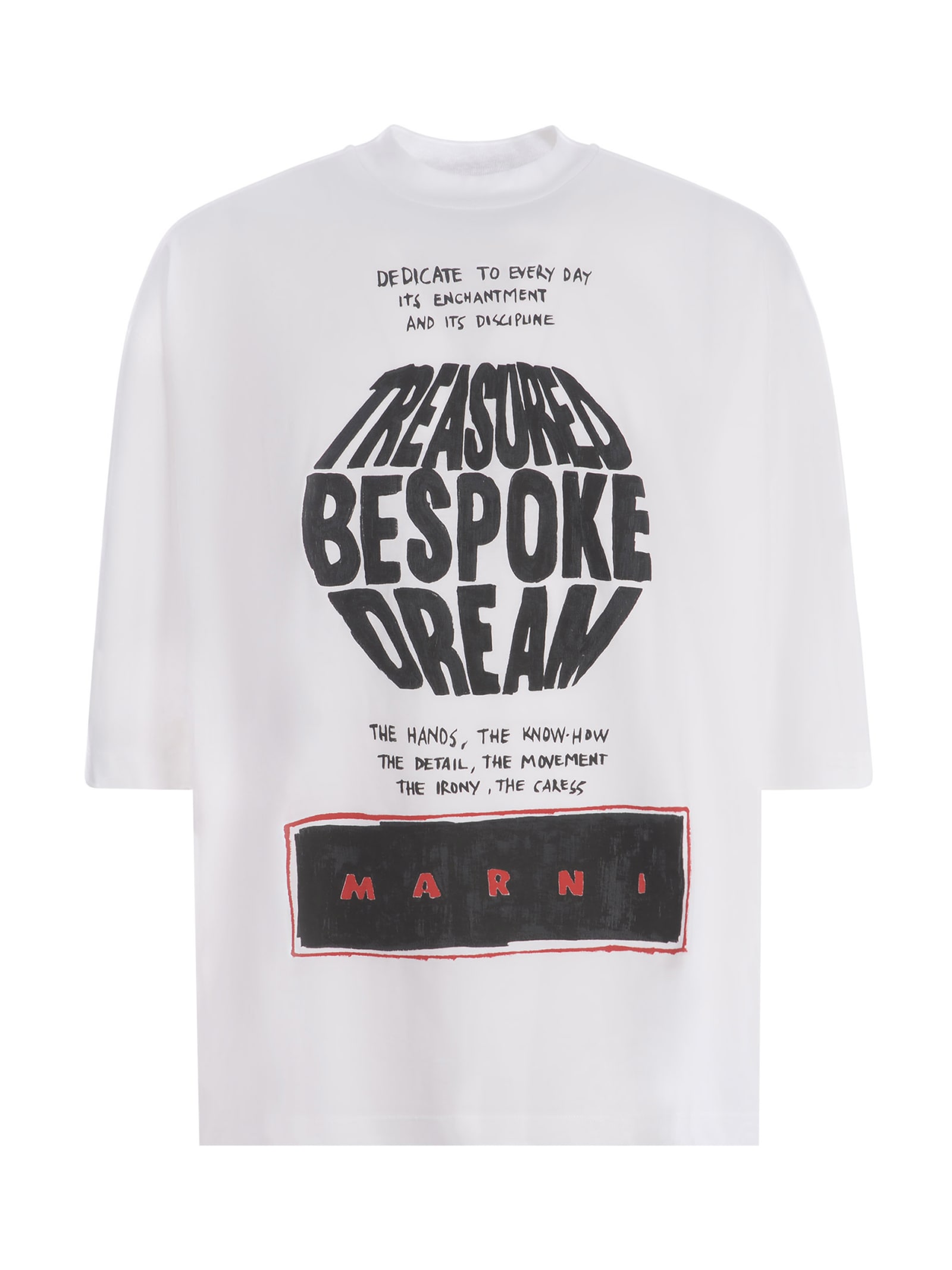 Shop Marni T-shirt  Made Of Blend Cotton In Bianco