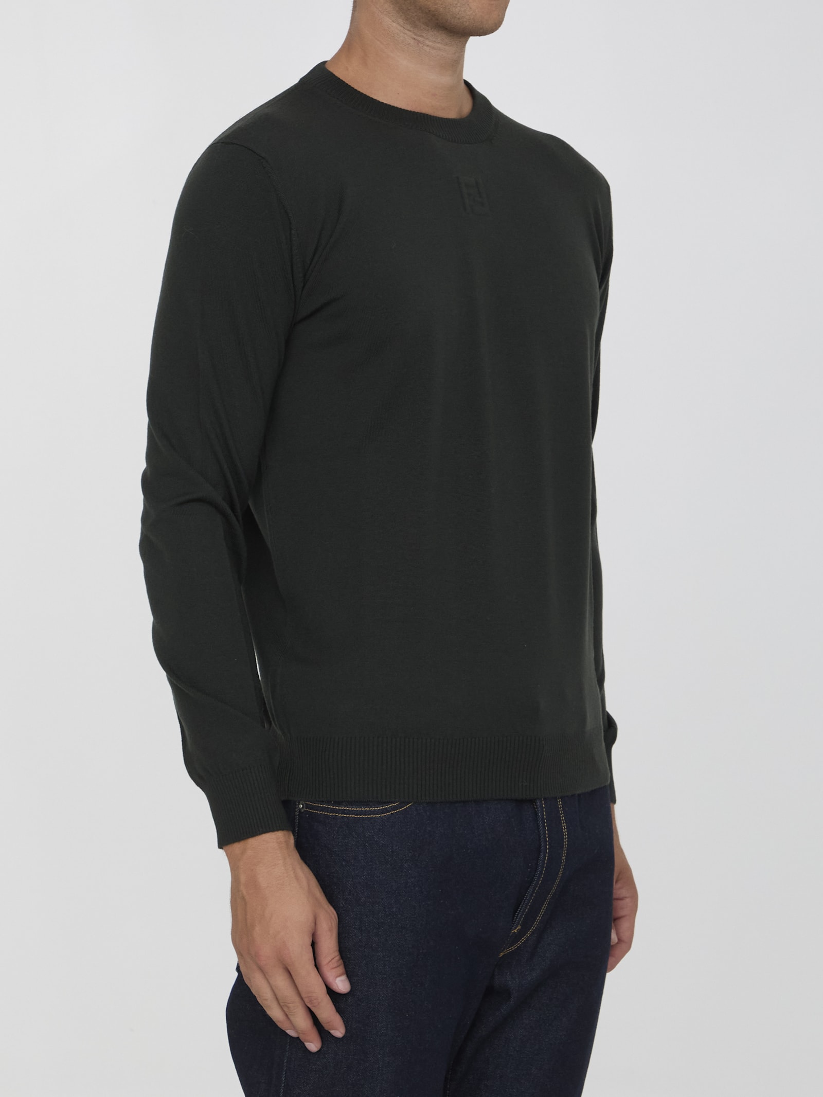 Shop Fendi Wool Pullover In Green