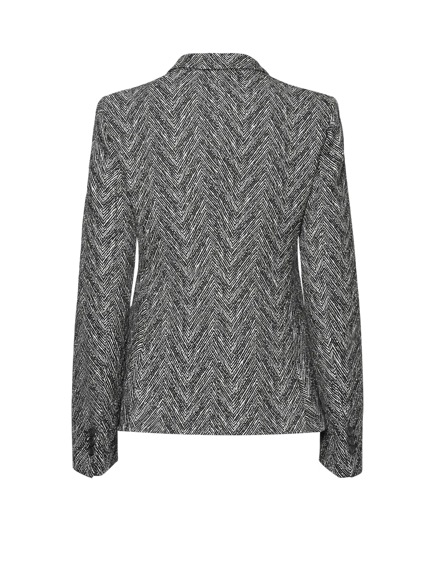 Hugo Boss Herringbone Pattern Double-breasted Coat In Black