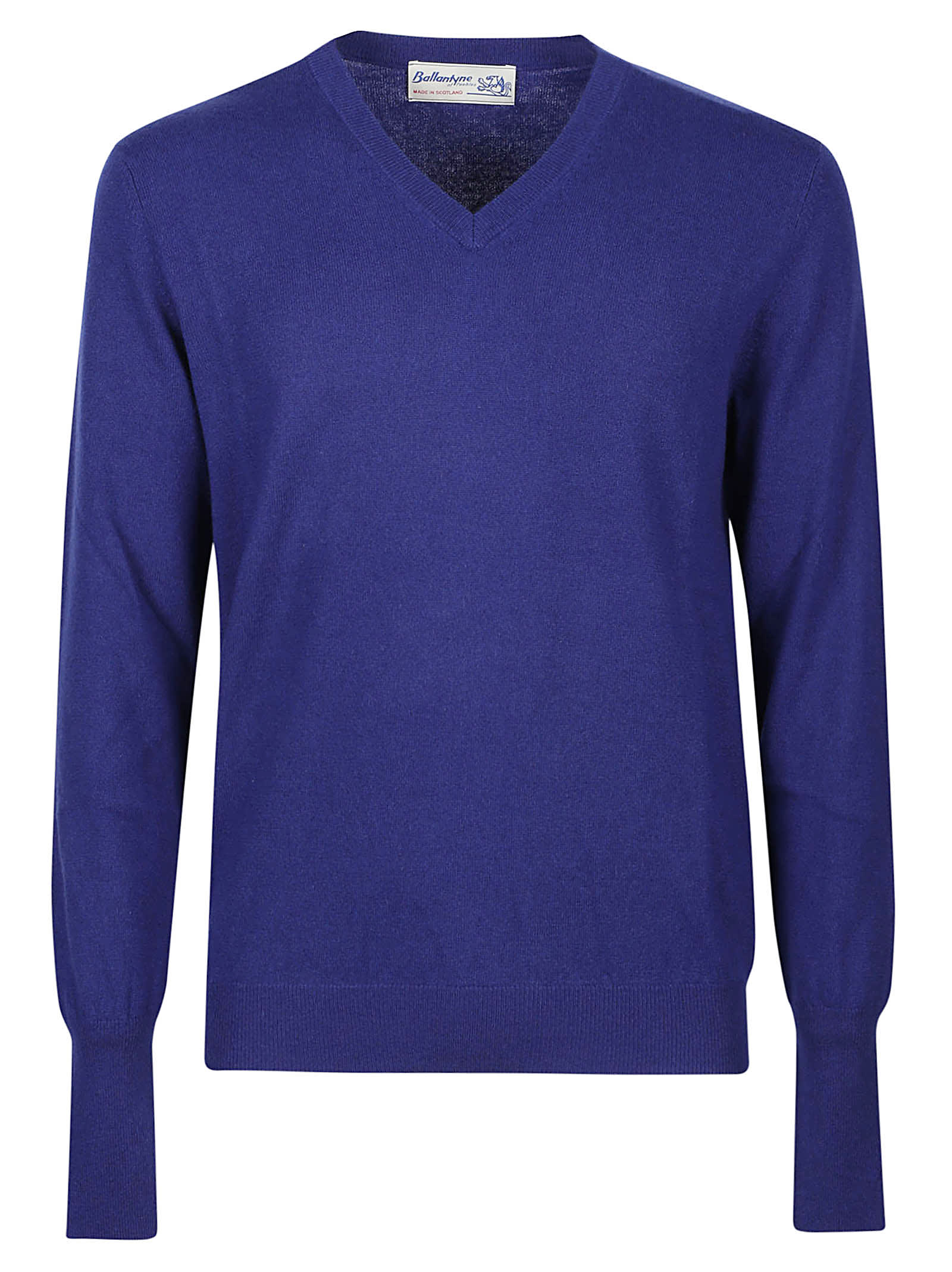 Ballantyne Plain V-neck Sweater In Velvet