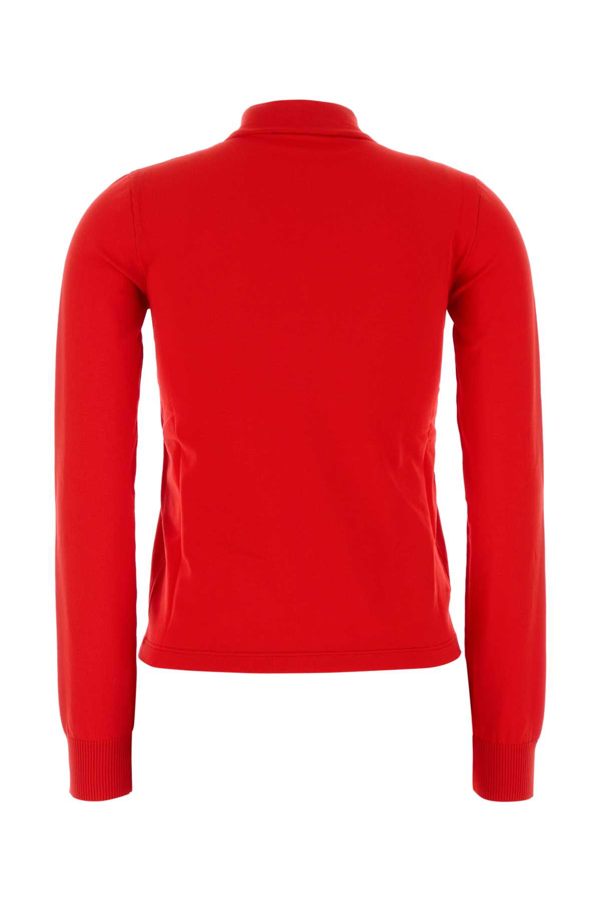 Miu Miu Half-zip Knitted Sweater In Red