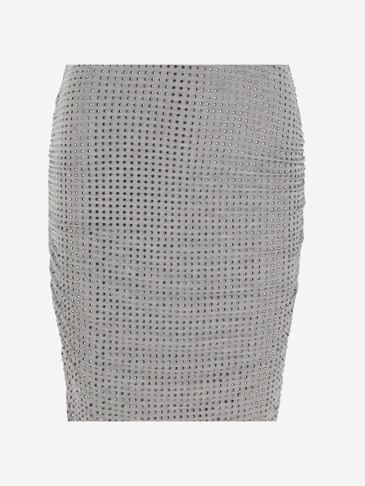 Shop Pinko Kedrin Viscose Blend Skirt With Rhinestones In Grey