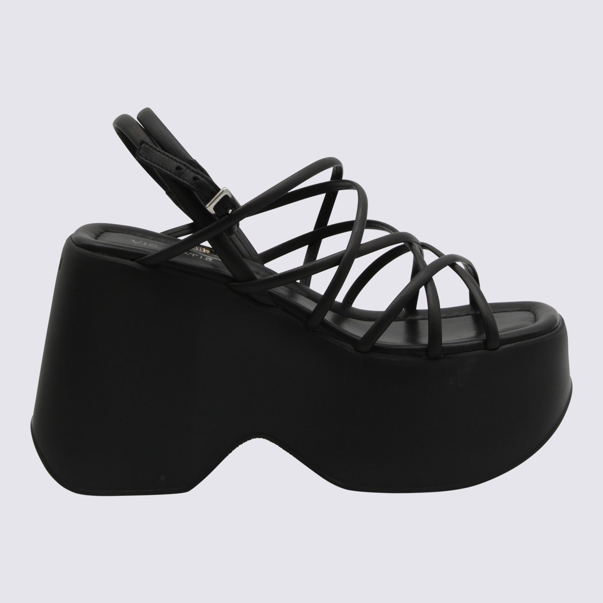 Vic Matié Black Leather Sandals