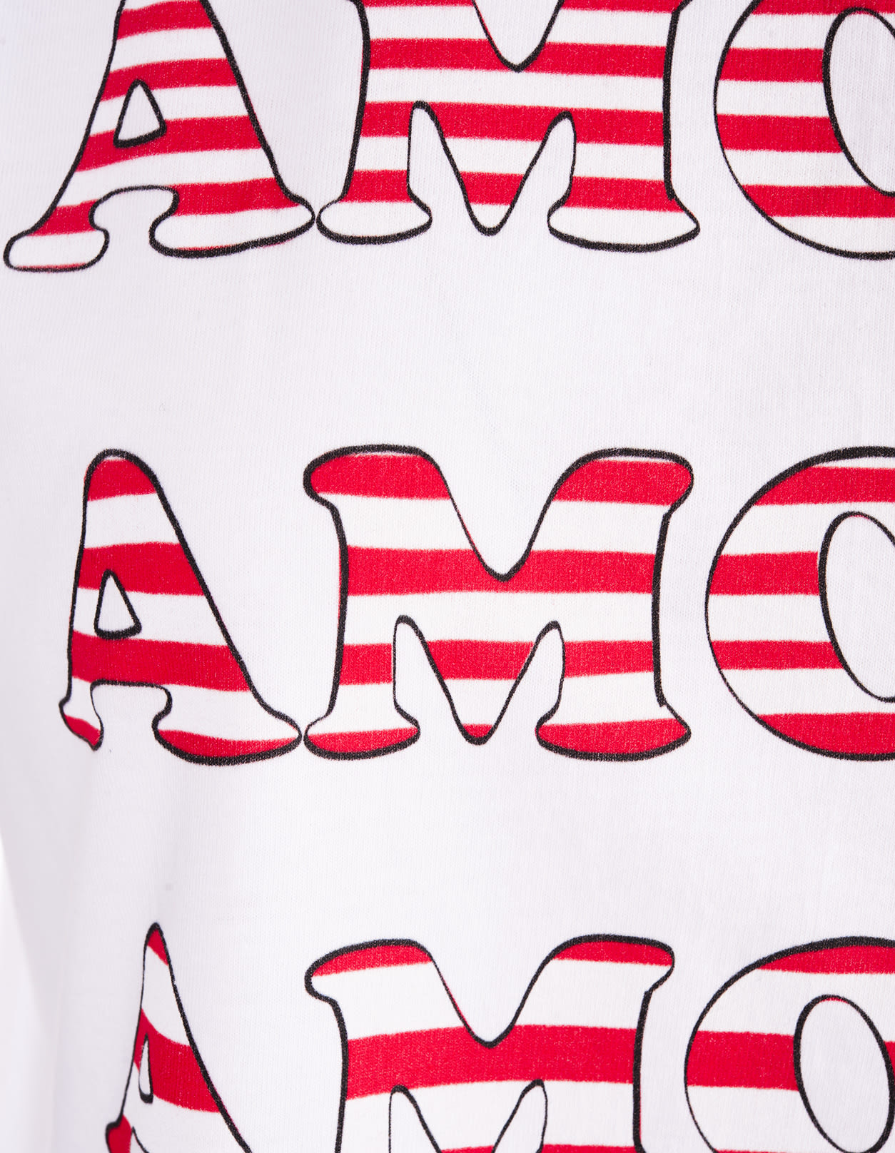 Shop Alessandro Enriquez White T-shirt With Red Amore Print