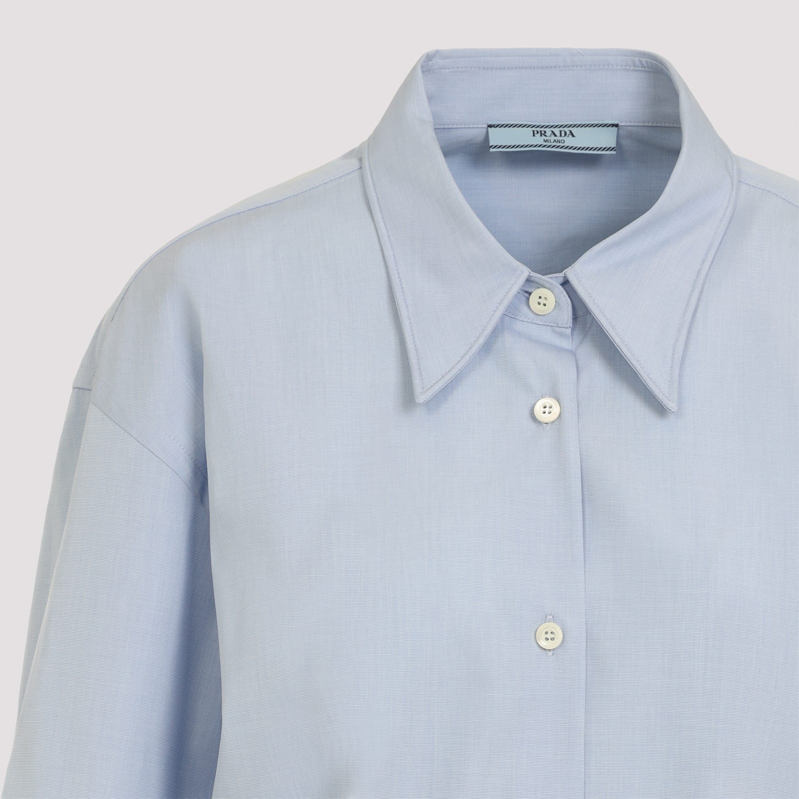 Prada Camicia In Popeline Azzurro Donna In Cielo