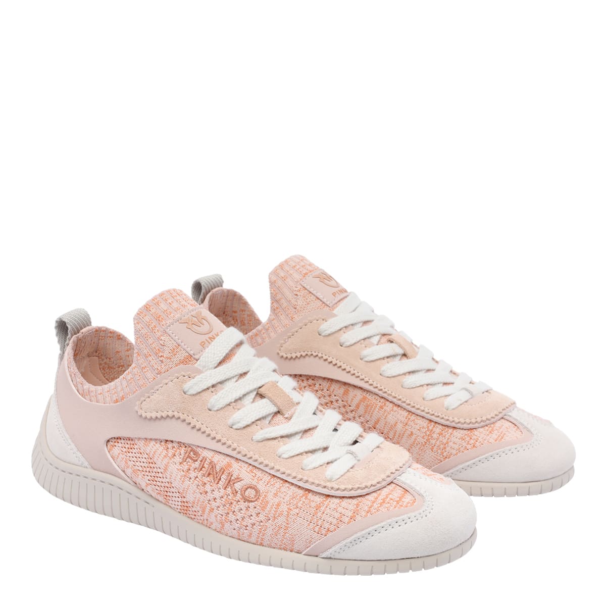 Pinko Elasticized Knit Low Top Sneakers In Pink