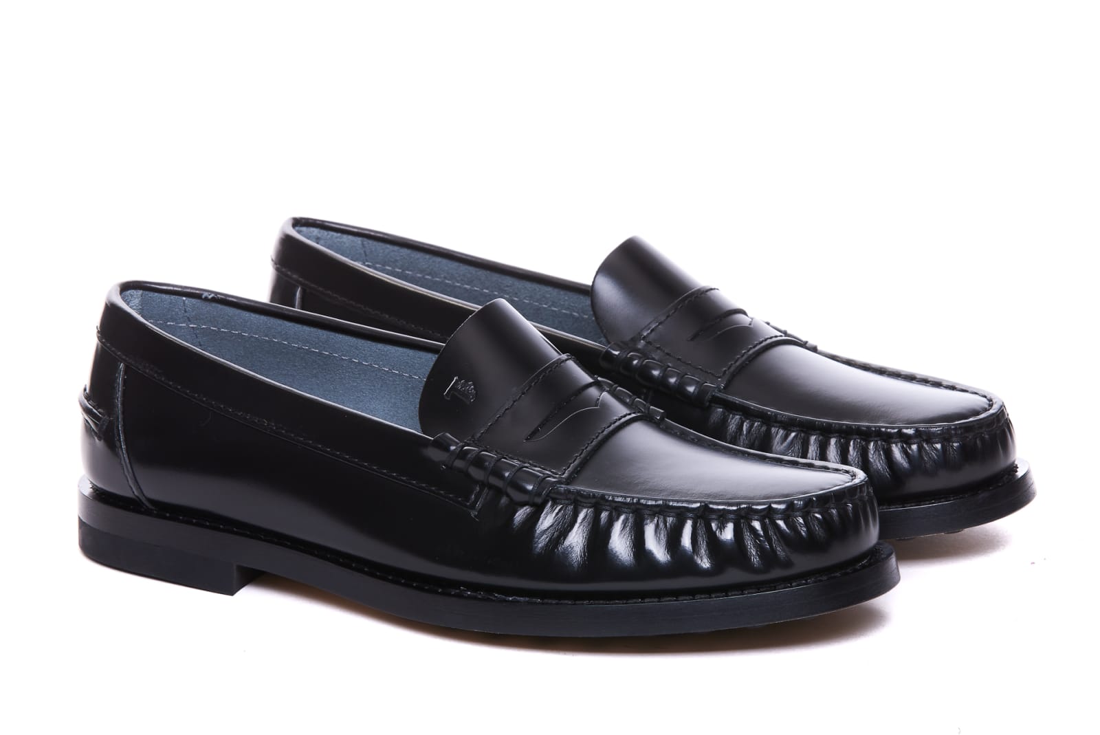 Shop Tod's Leather Loafers Tods In Black