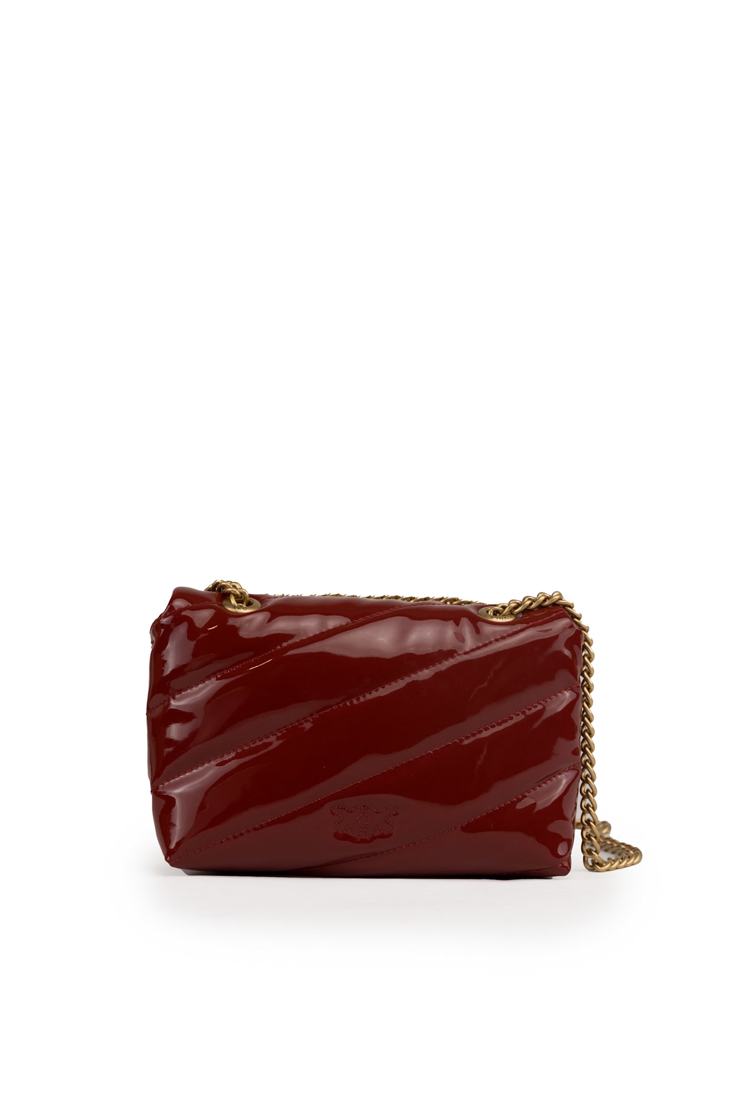 Shop Pinko Baby Love Puff Maxi Patent Leather Bag In Rosso