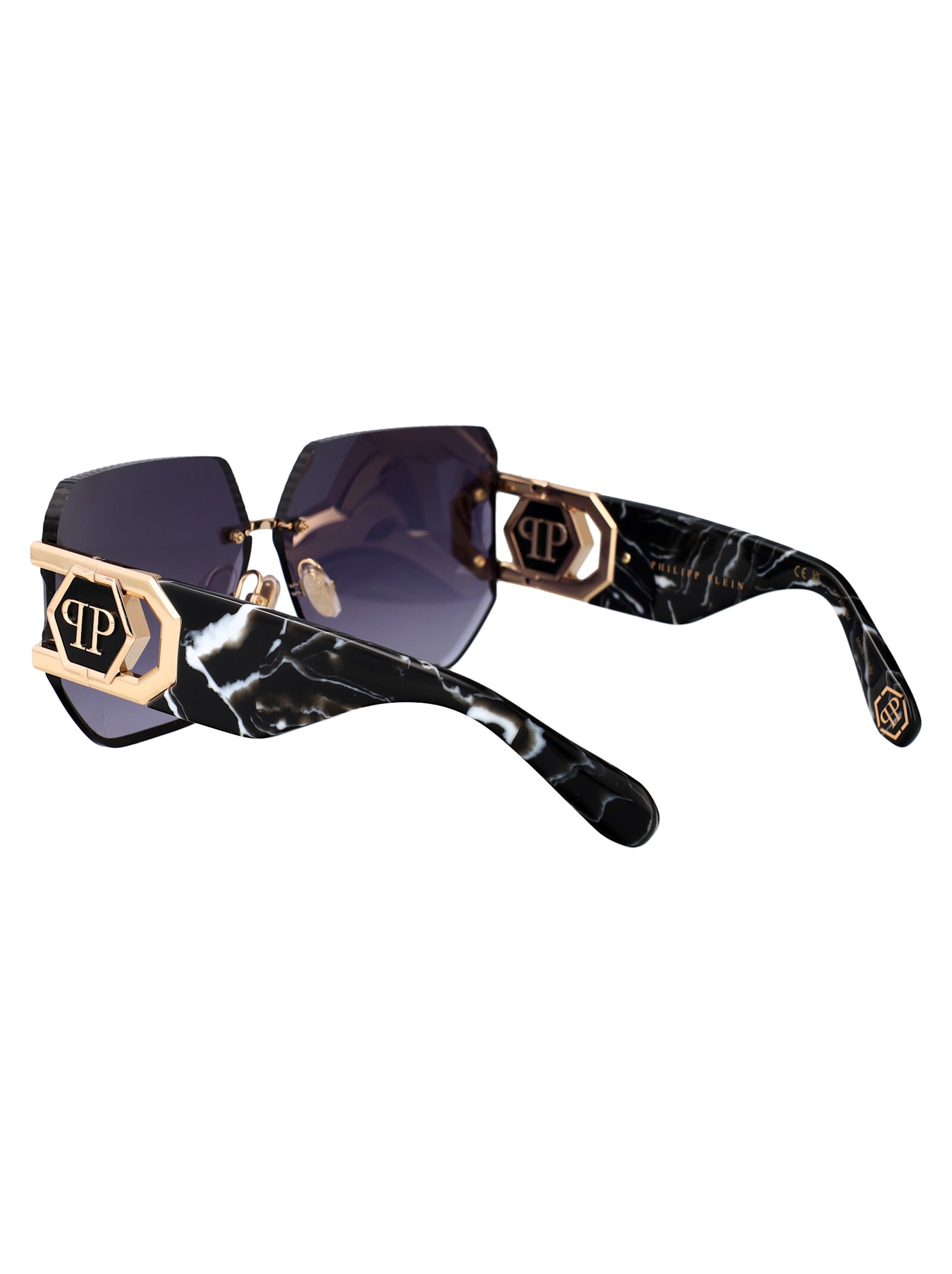 Philipp Plein Plein Hera Sunglasses In Rose Gold Blue