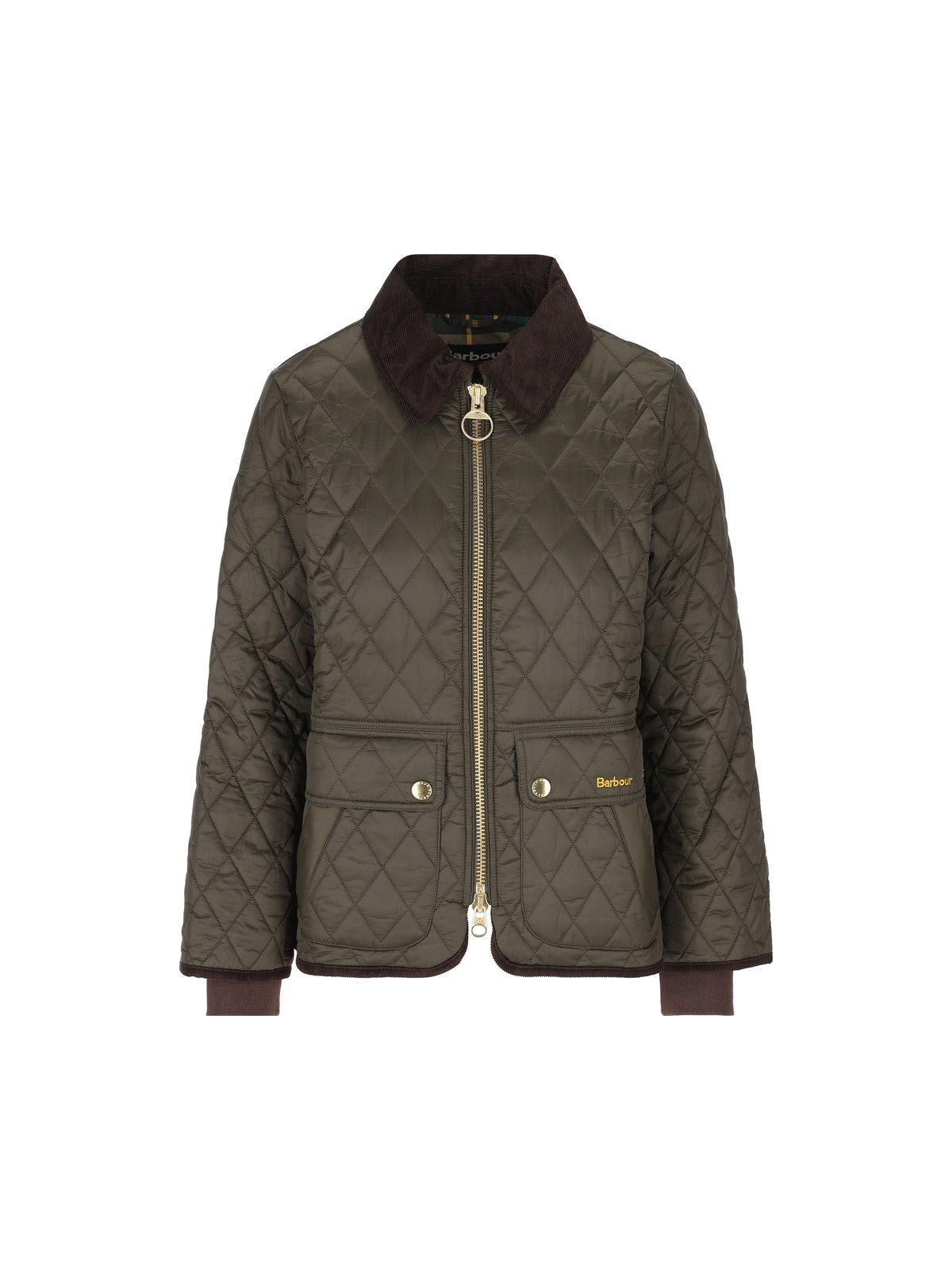 Barbour Fitted Beadnell Quilt Jacket In Green