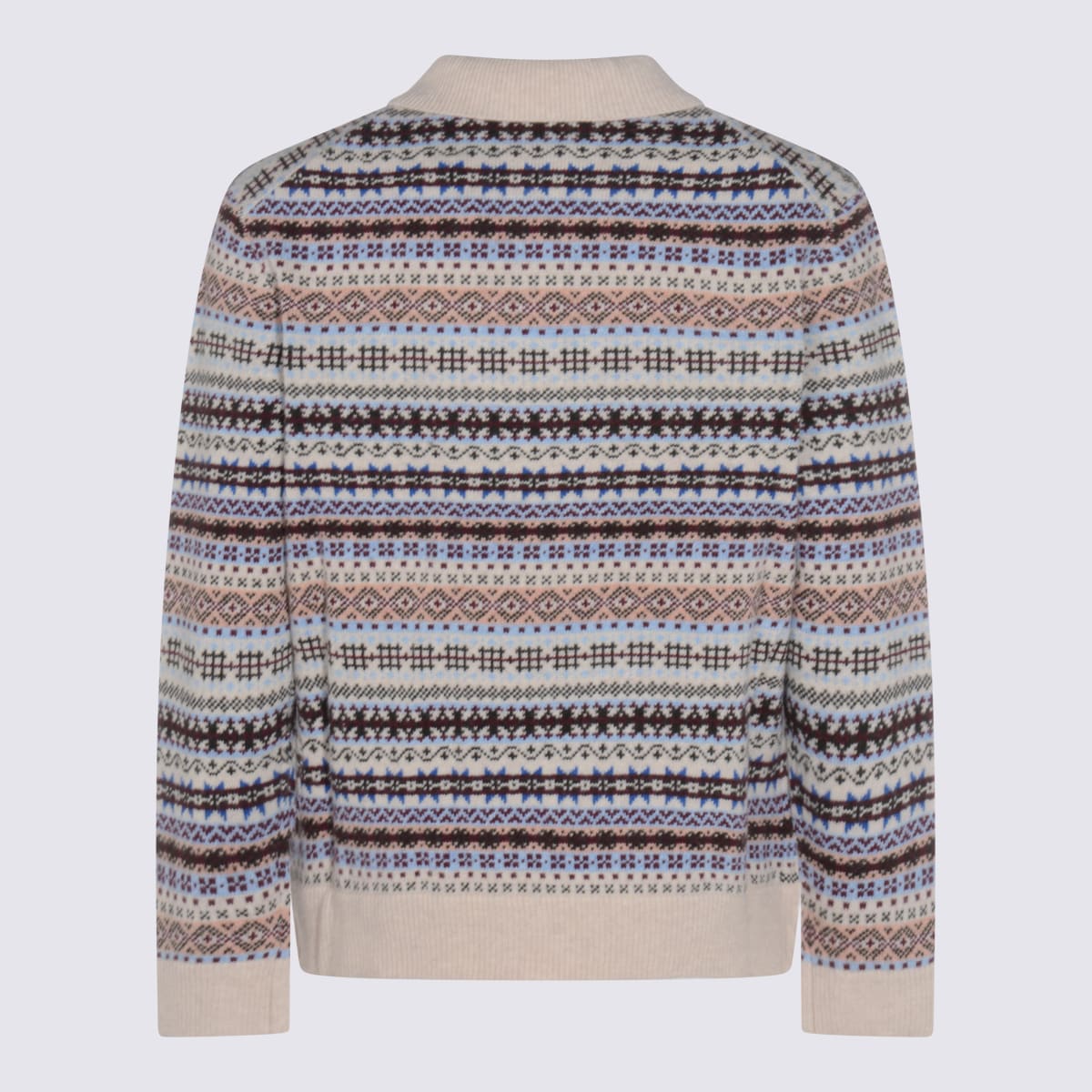 Nn07 Robbie Fair Isle Wool-blend Polo Sweater In Multi