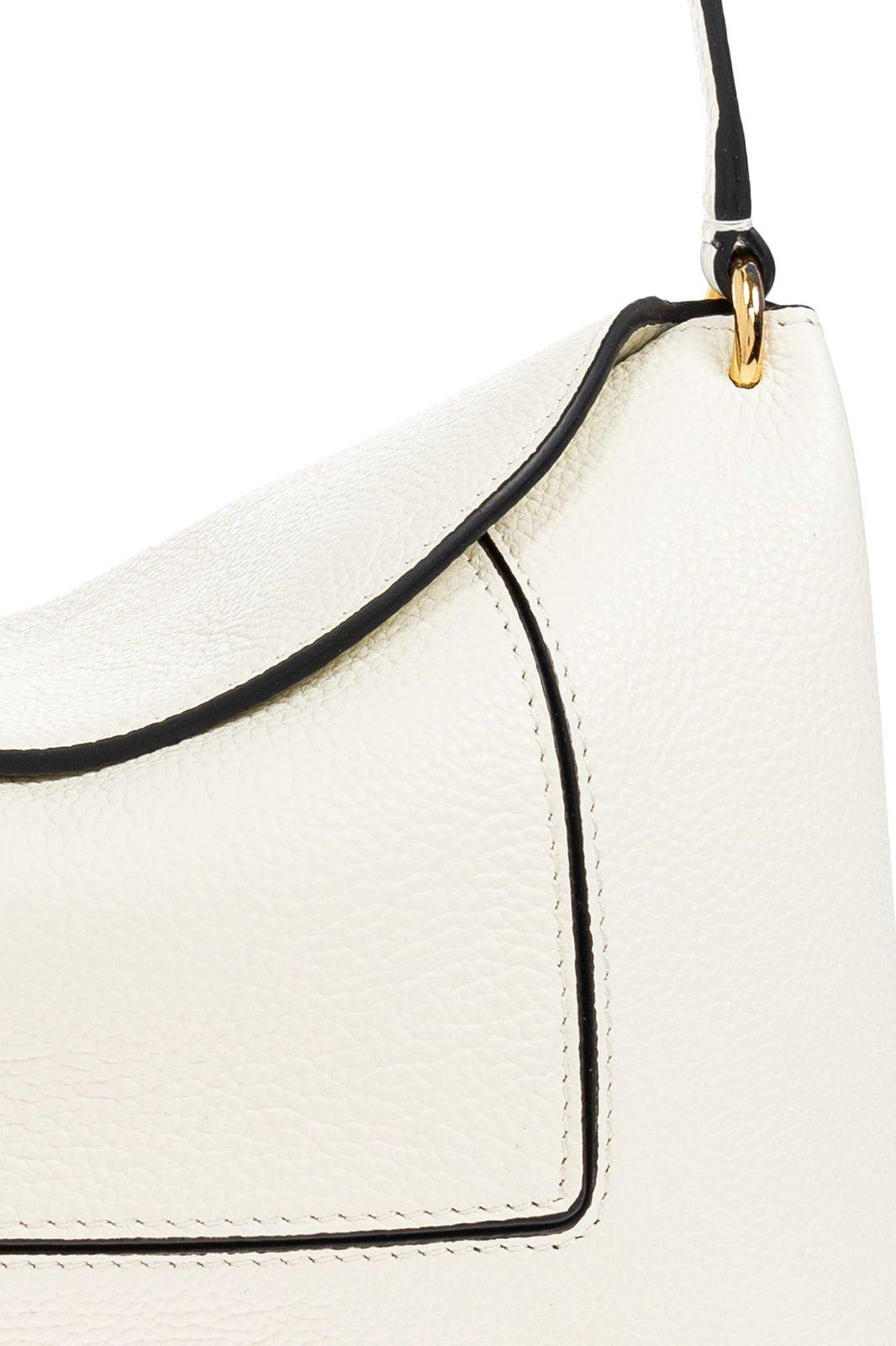 Shop Wandler Penelope Logo Printed Shoulder Bag In Bianco