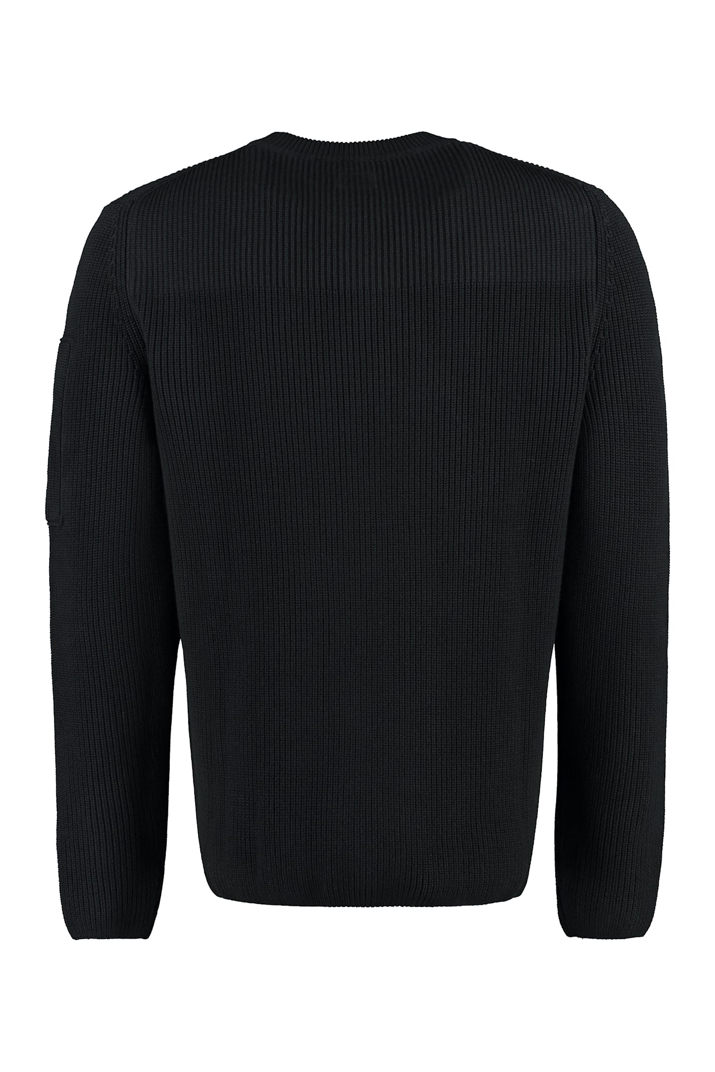 Shop C.p. Company Crew-neck Wool Sweater In Black