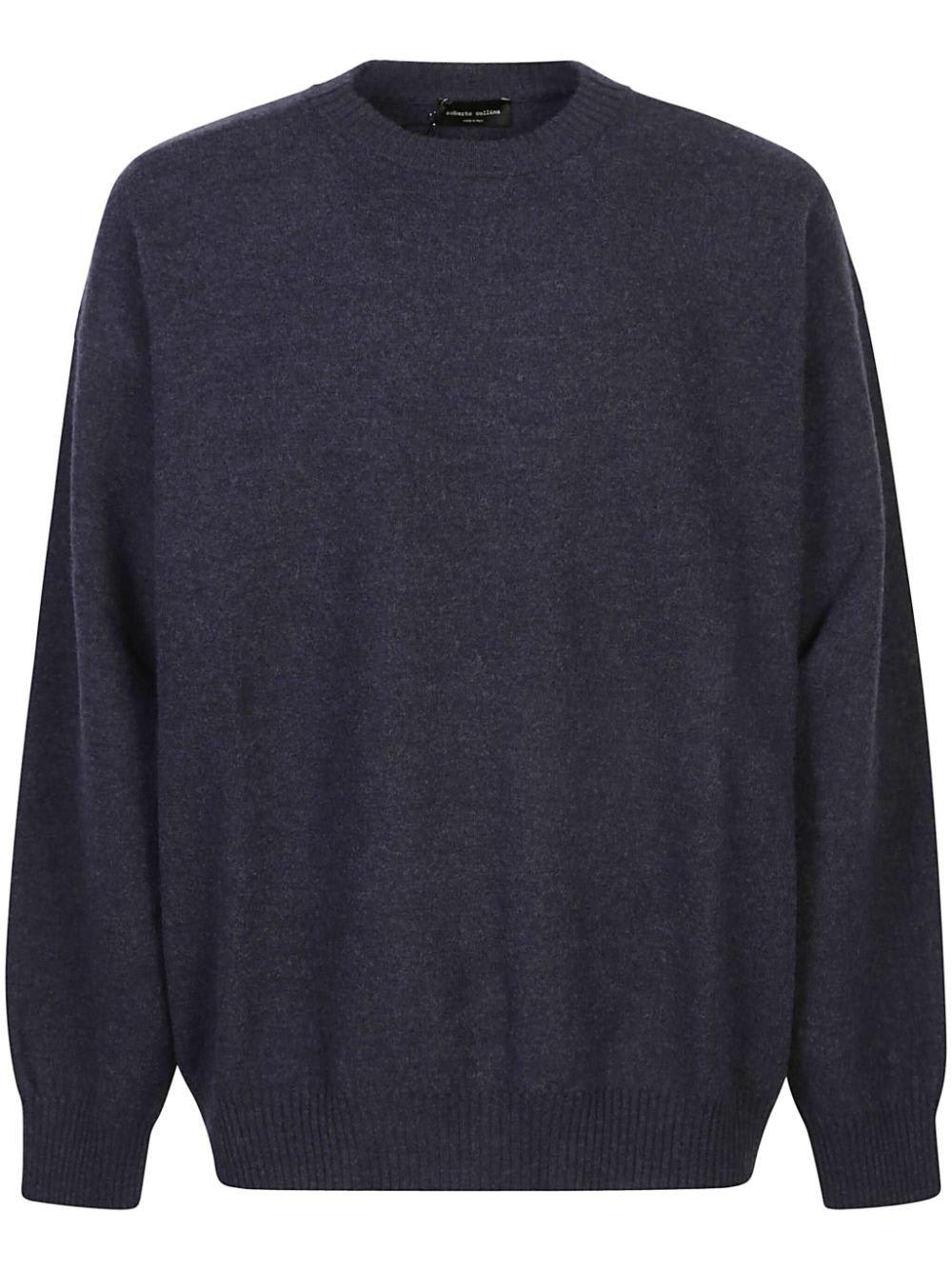 Shop Roberto Collina Crewneck Knit Sweaters In Blue