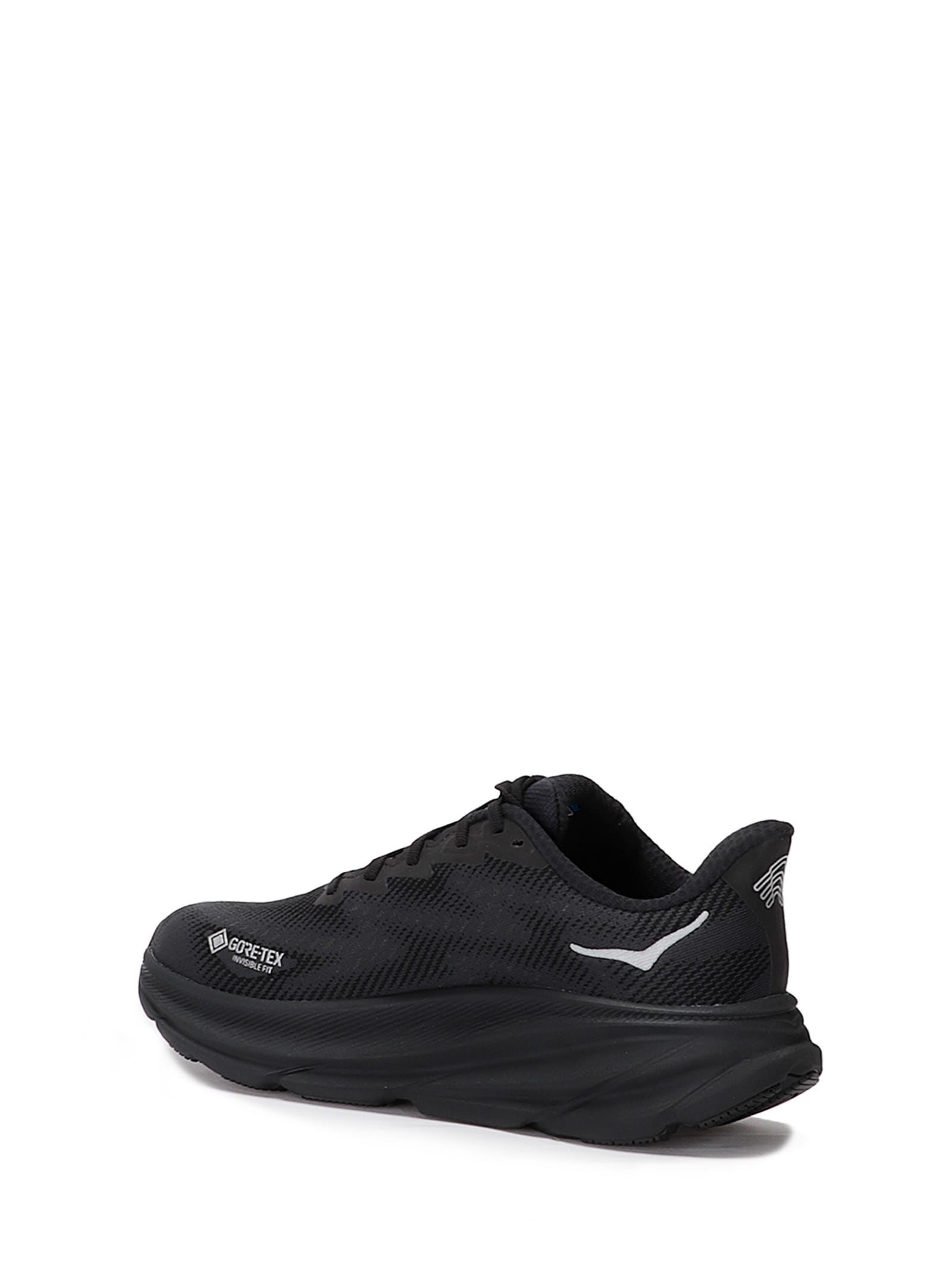 Hoka Clifton 9 Rubber-trimmed Recycled-gore-tex Invisible Fit Sneakers In Black