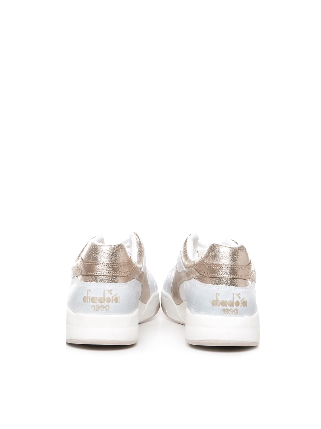 Shop Diadora Sneakers B.560 Crackle Lamé In White, Laminated