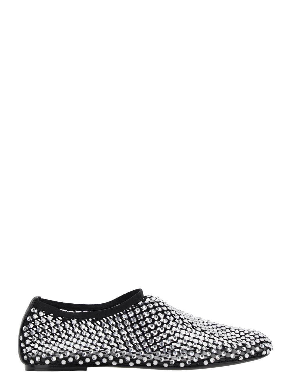 Strategia Silver Colored Ballet Flats With All-over Rhinestone Embellishments In Fabric Woman