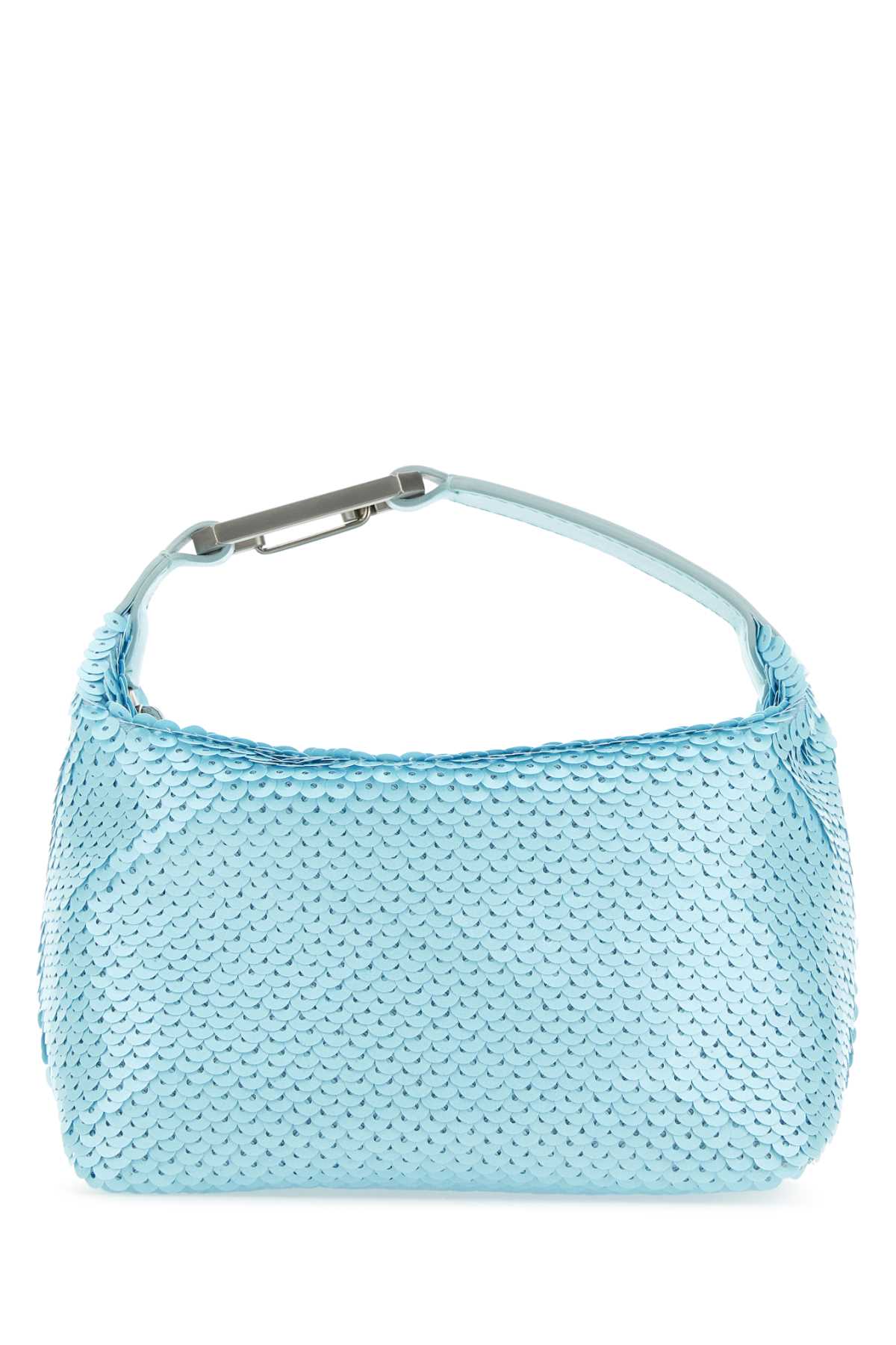 Pastel Light-blue Sequins Moonbag Handbag