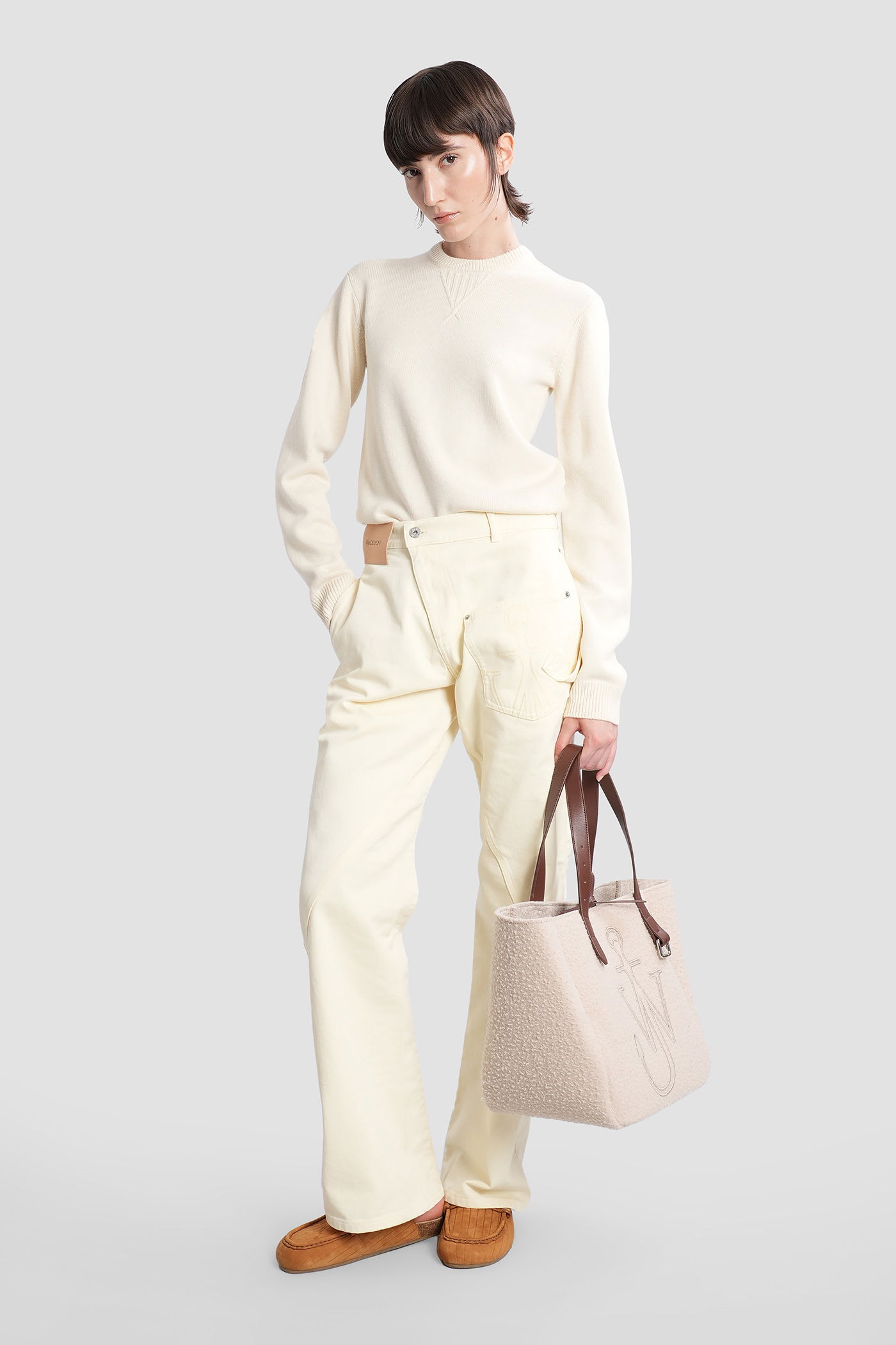 Jw Anderson Knitwear In Beige Wool In Neutral