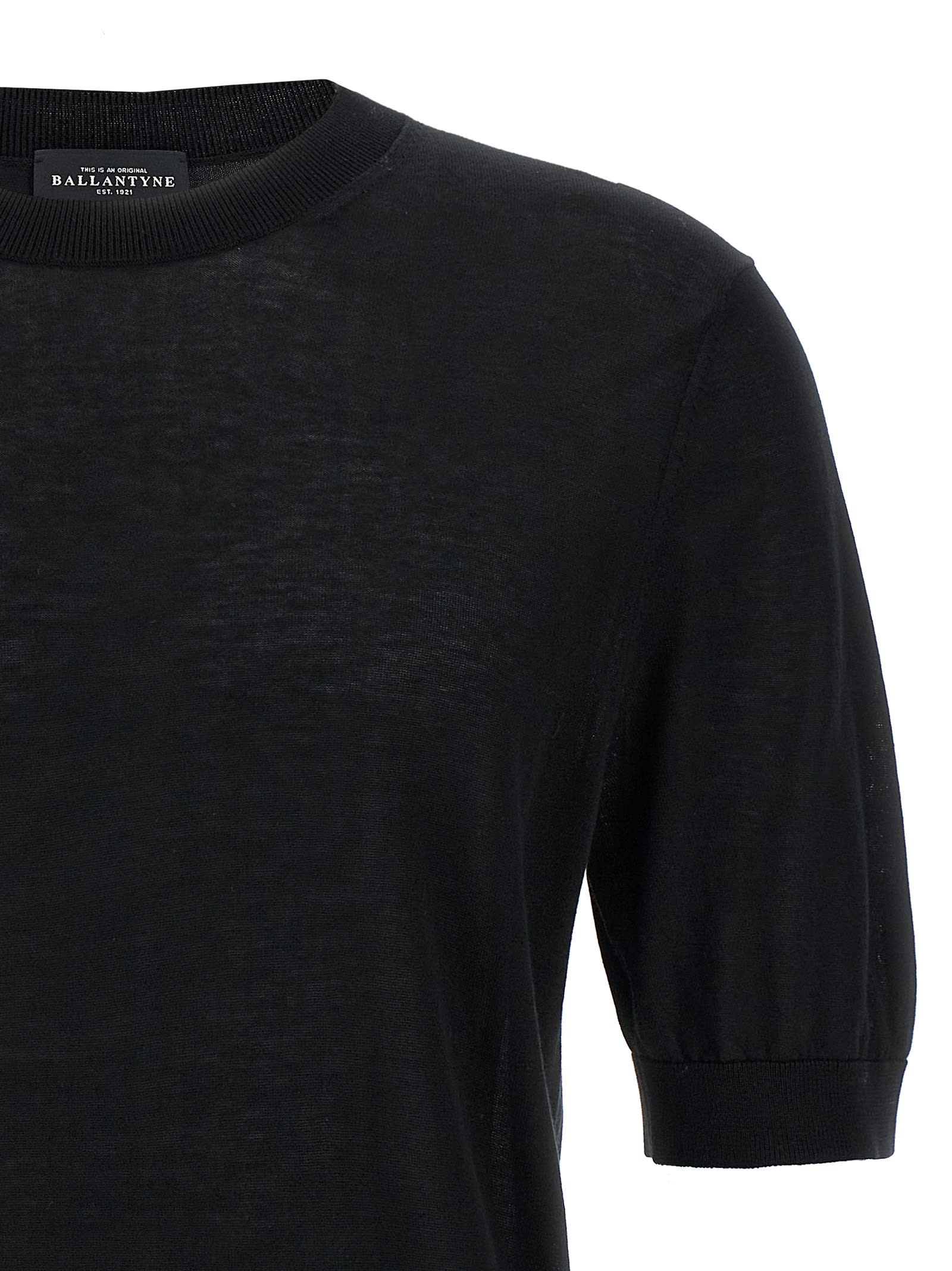 Ballantyne Black R Neck Sweater In Black