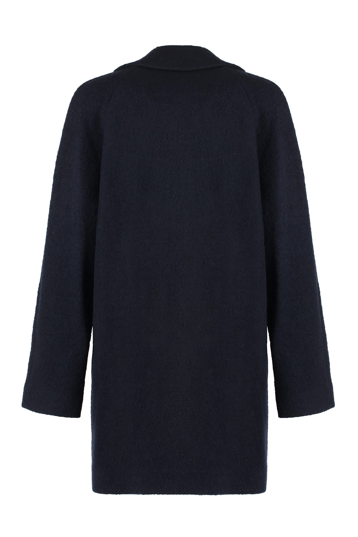 Shop Hugo Boss Double-breasted Wool Coat In Blue