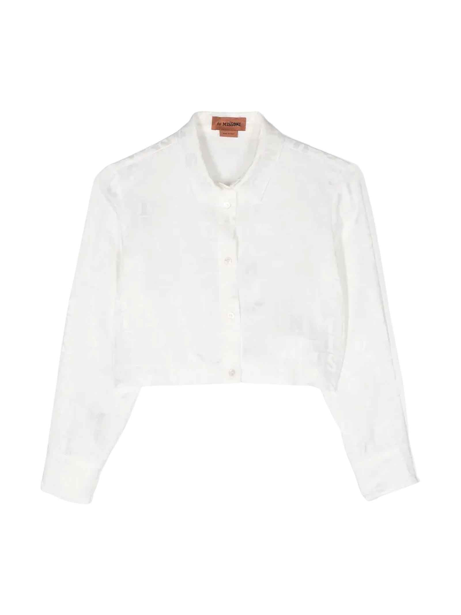 Missoni Kids' White Shirt Girl In Bianco
