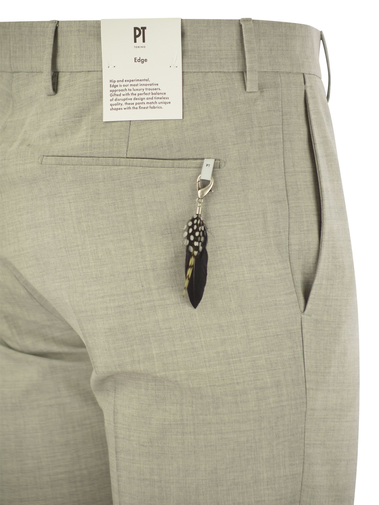Shop Pt01 Dieci - Virgin Wool Trousers In Light Grey
