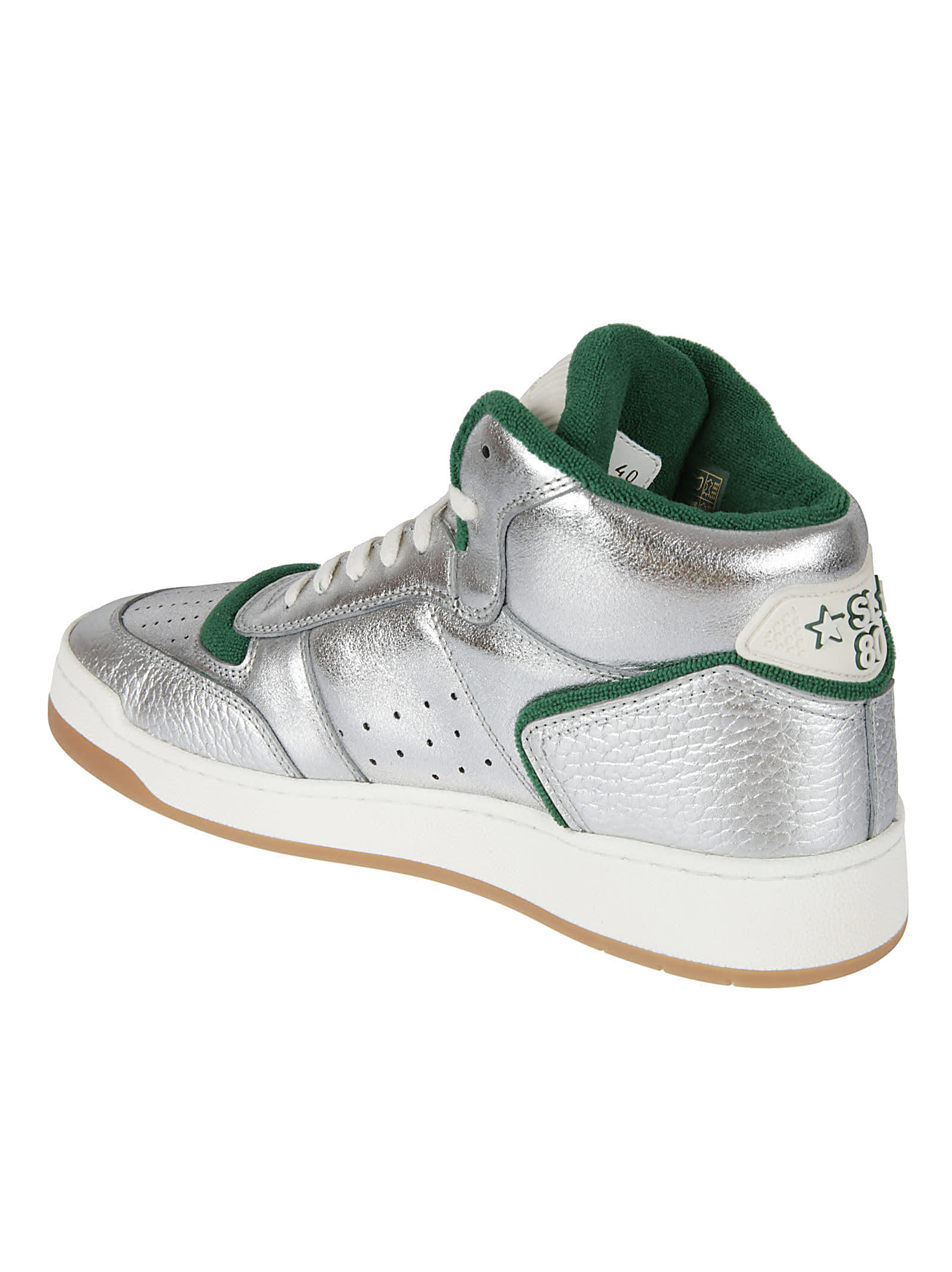Saint Laurent Sl/80 Sneakers In Silver/black