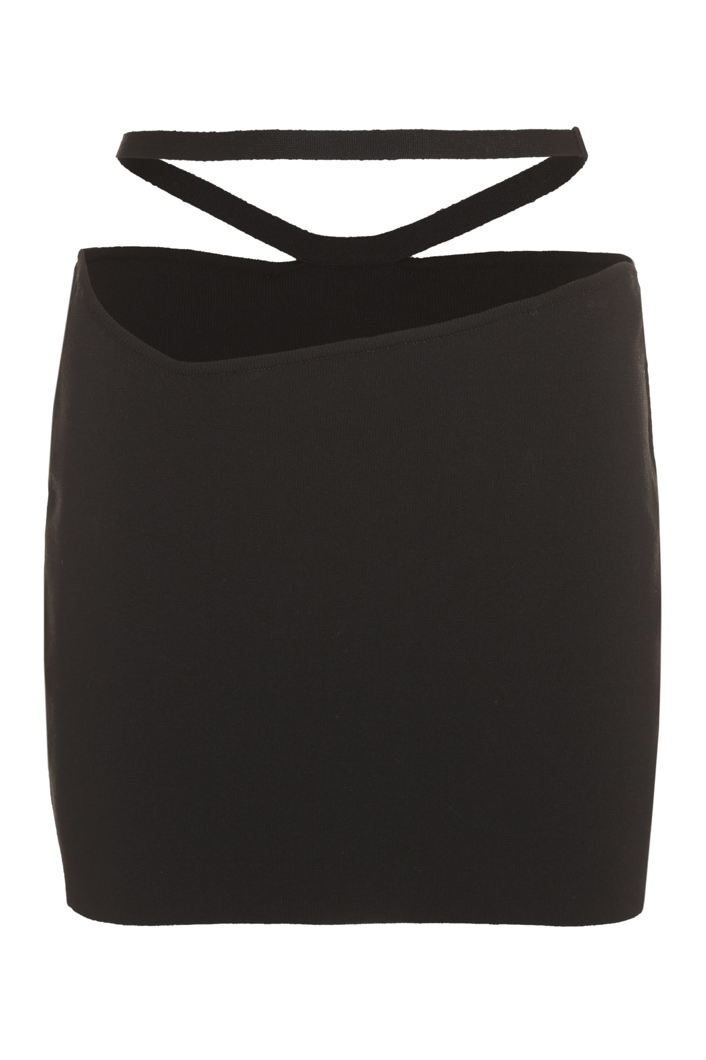 Shop Andreädamo Knitted Mini Skirt In Black