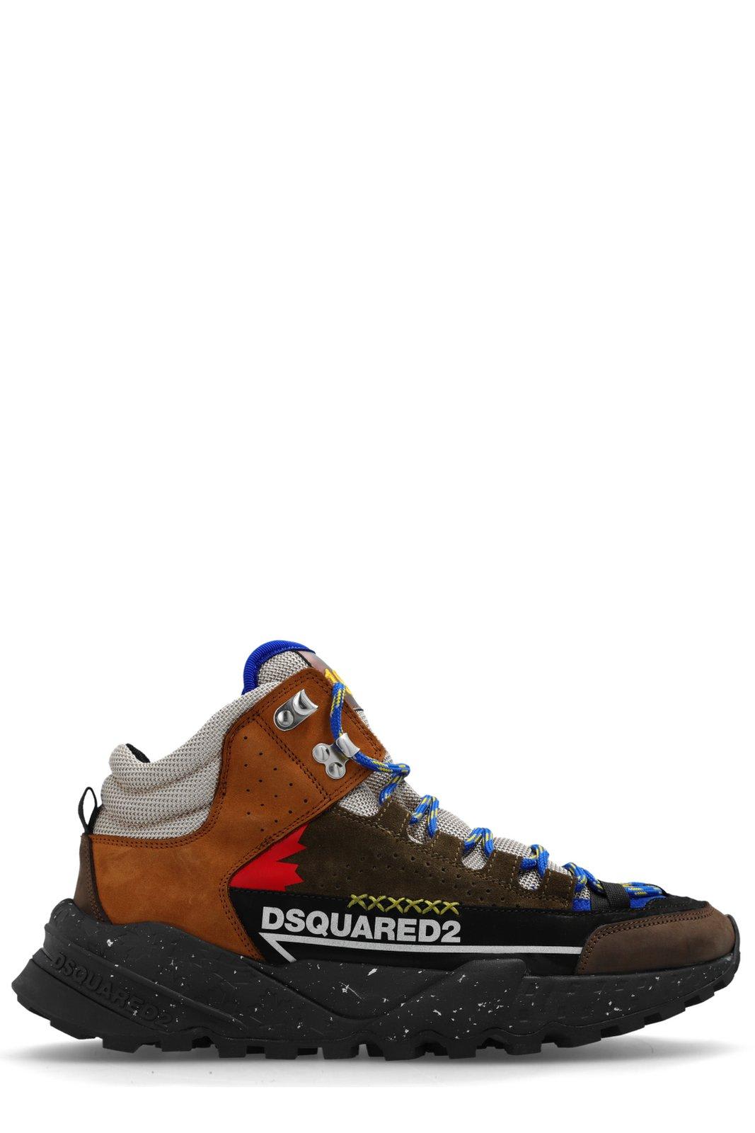 Dsquared2 Free Military Green Brown Sneaker In Nero+militare+marrone