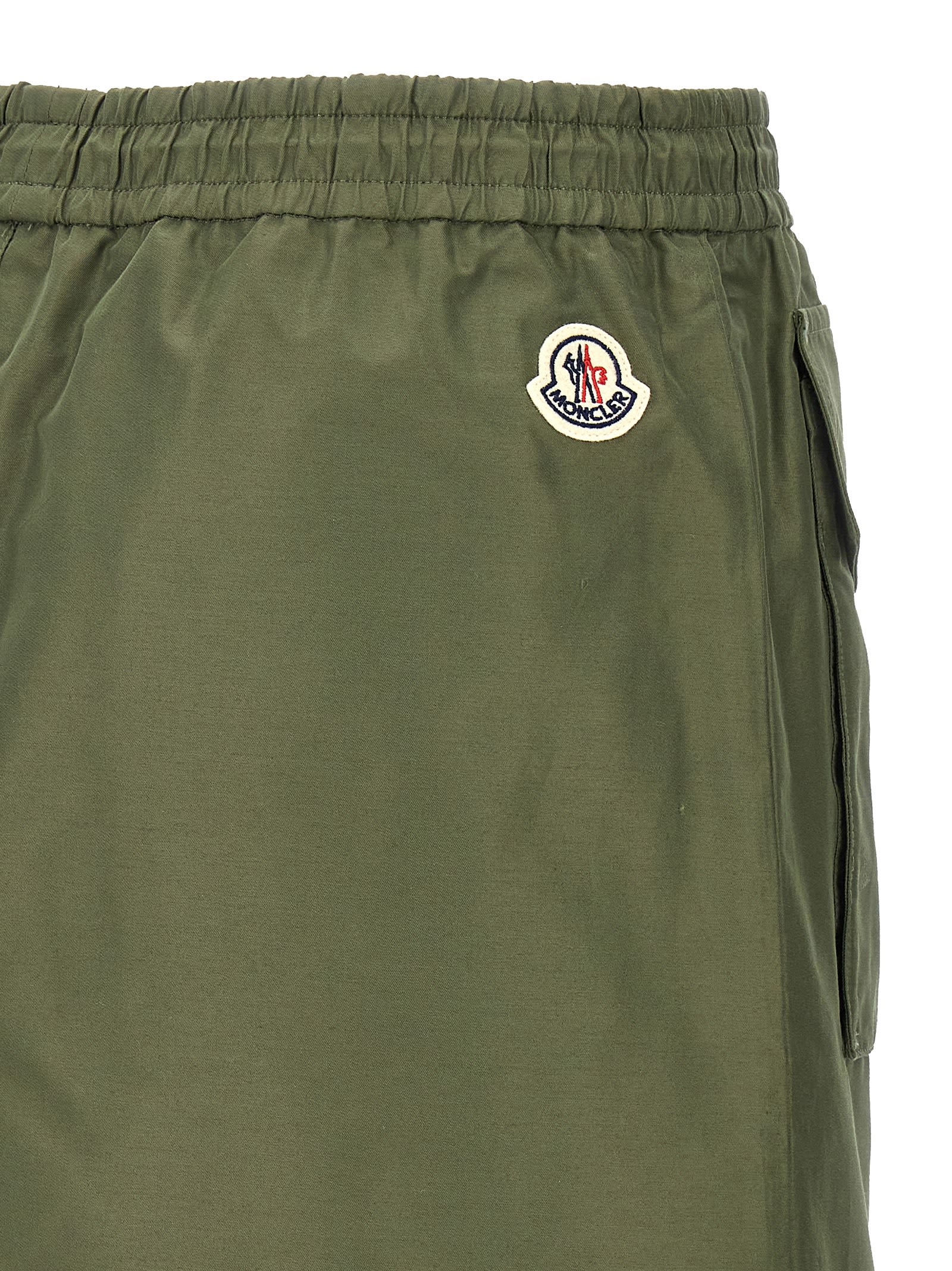 Shop Moncler Logo Nylon Blend Skirt In Green